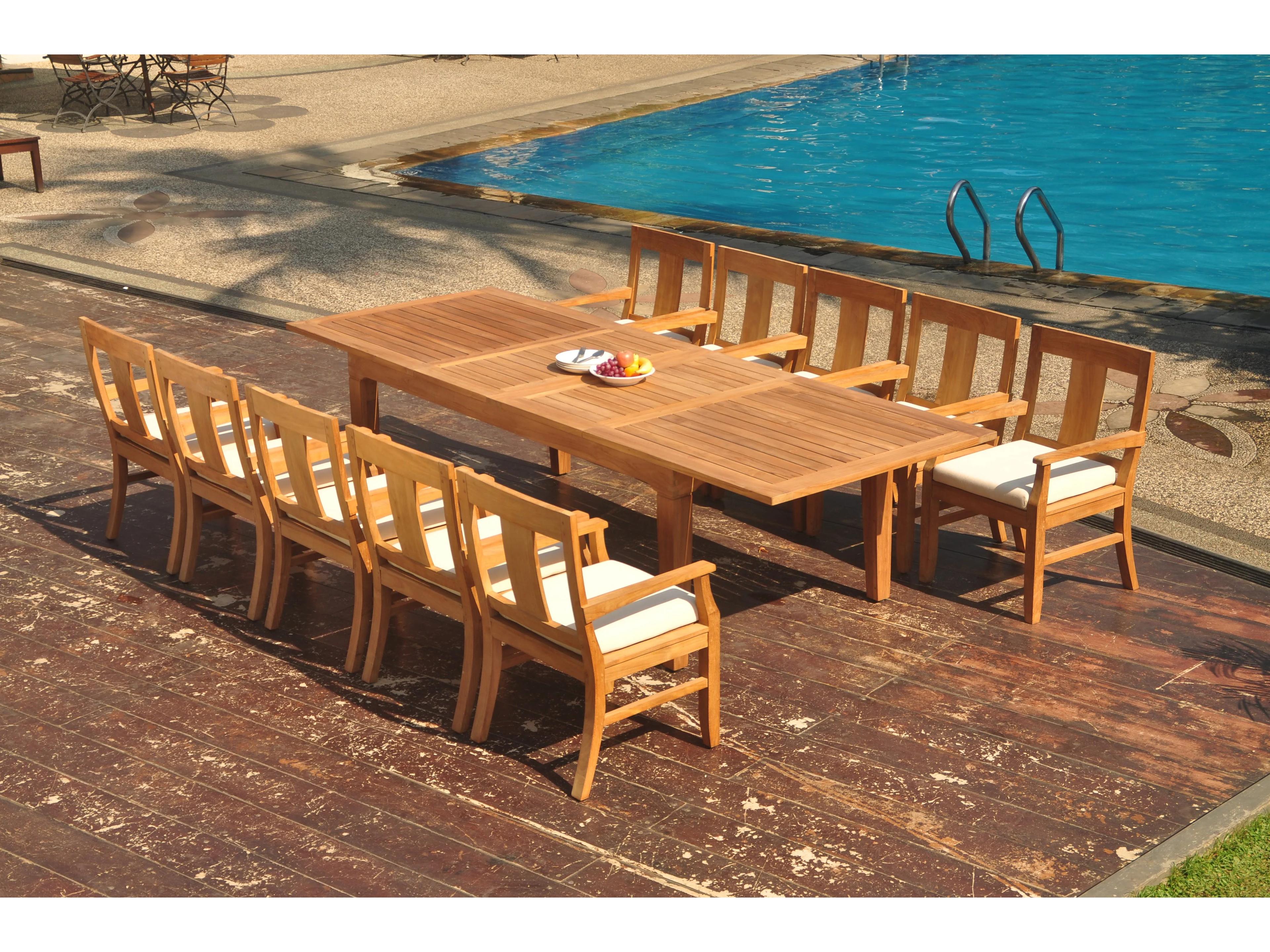 Teak Smith 11 Pieces 122" Caranas Rectangular Dining Set