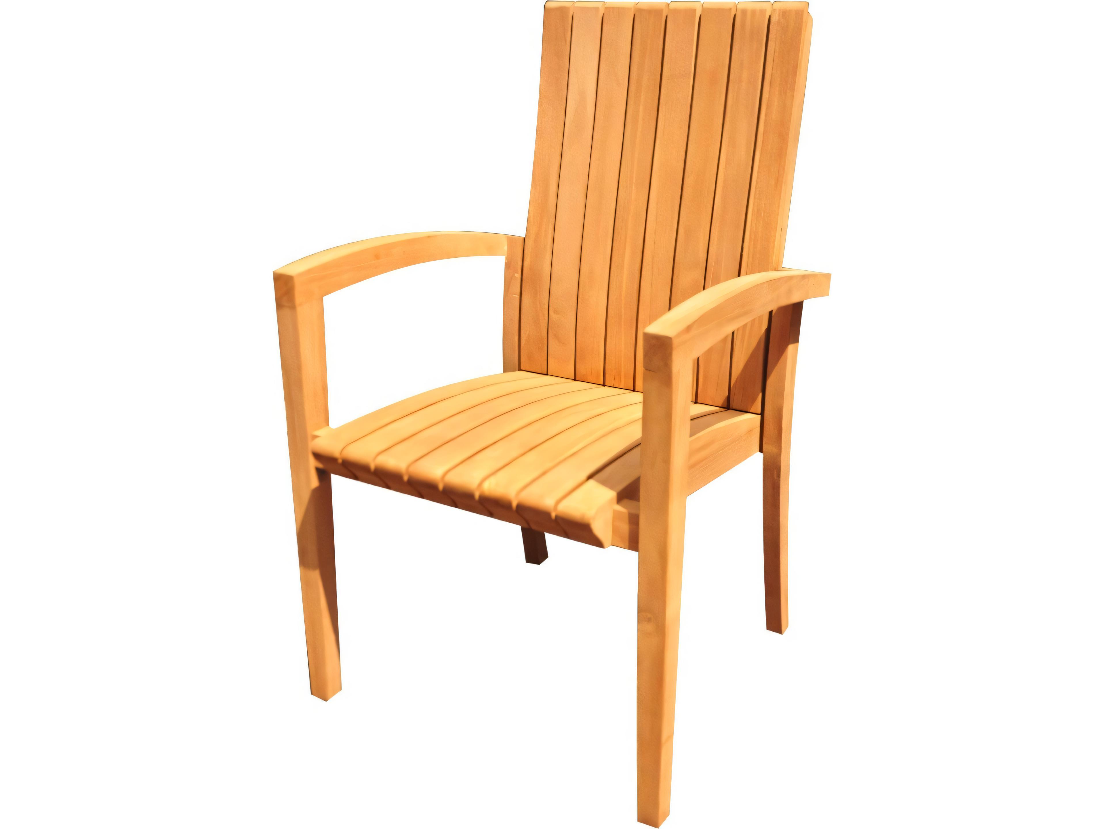 Teak Smith Goa Stacking Captain Dining Arm Chair