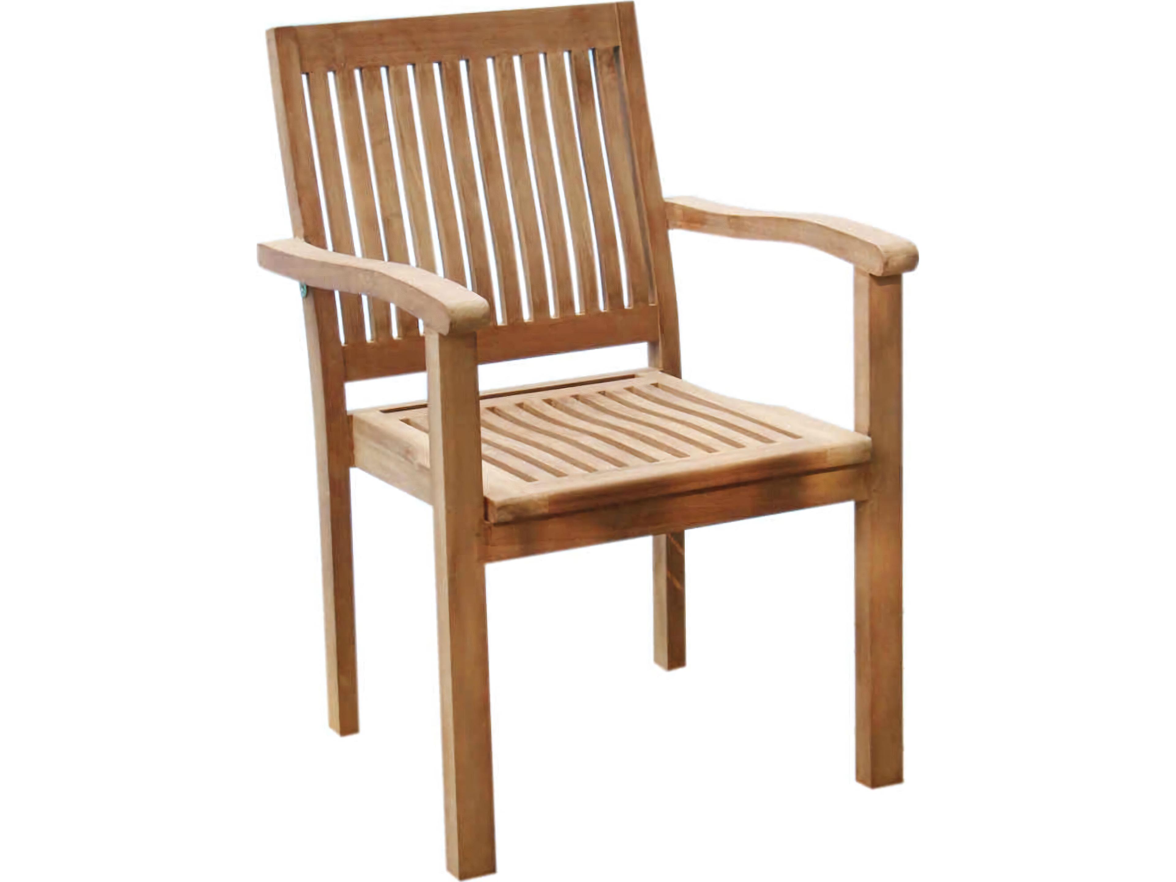 Teak Smith Leveb Stacking Captain Dining Arm Chair