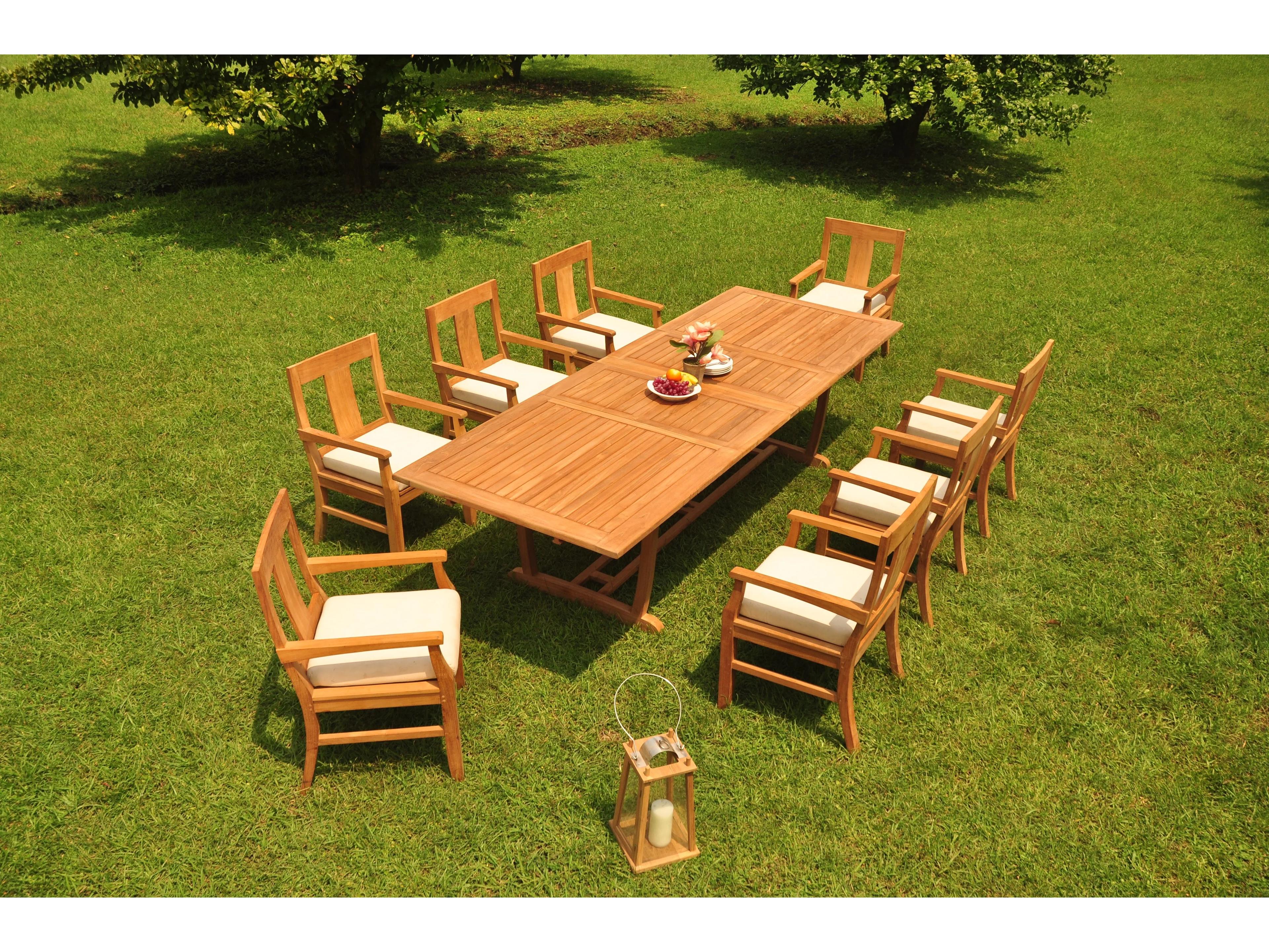 Teak Smith 9 Pieces 118" Mas Rectangular Dining Set
