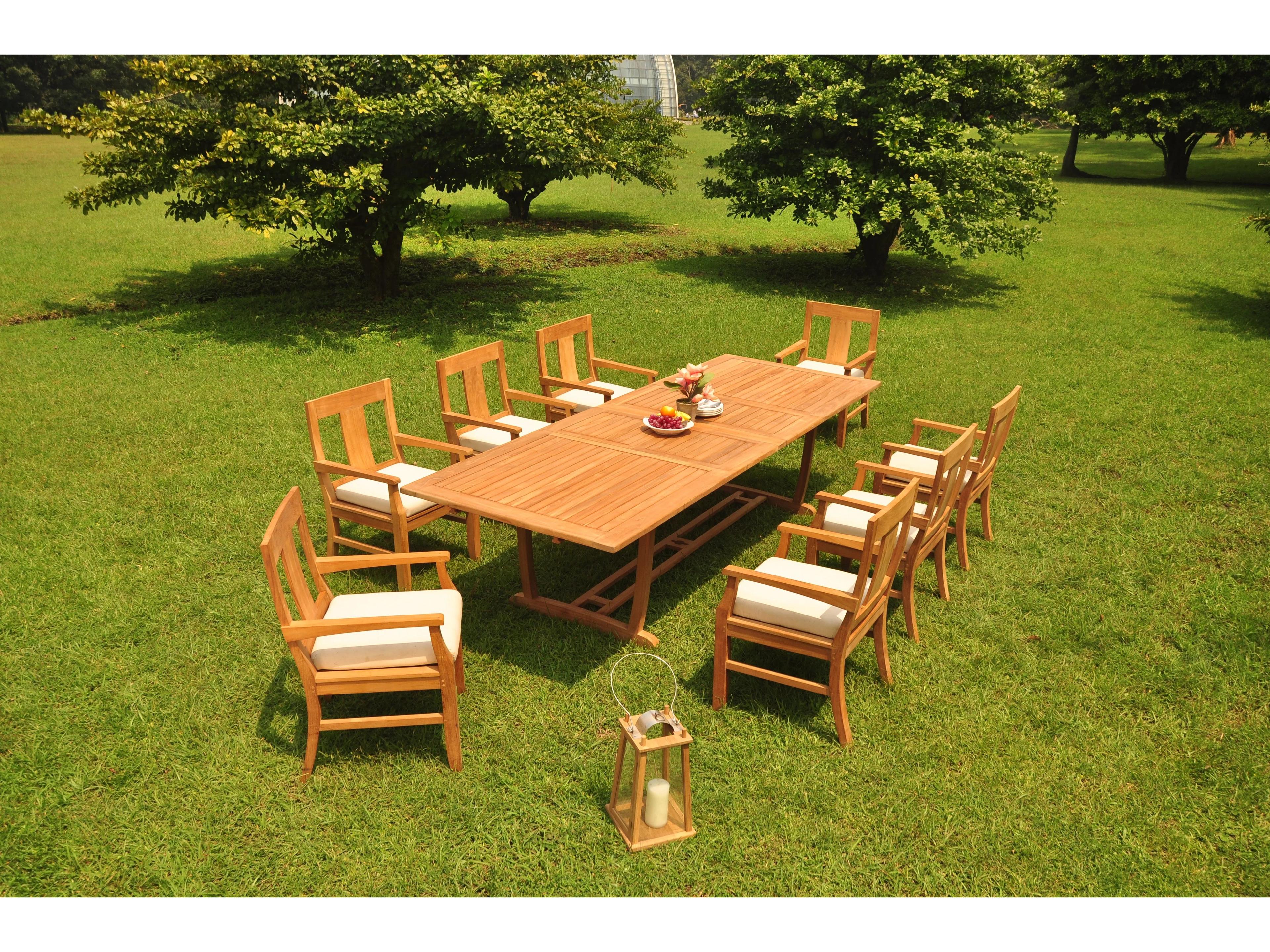 Teak Smith 9 Pieces 118" Mas Rectangular Dining Set