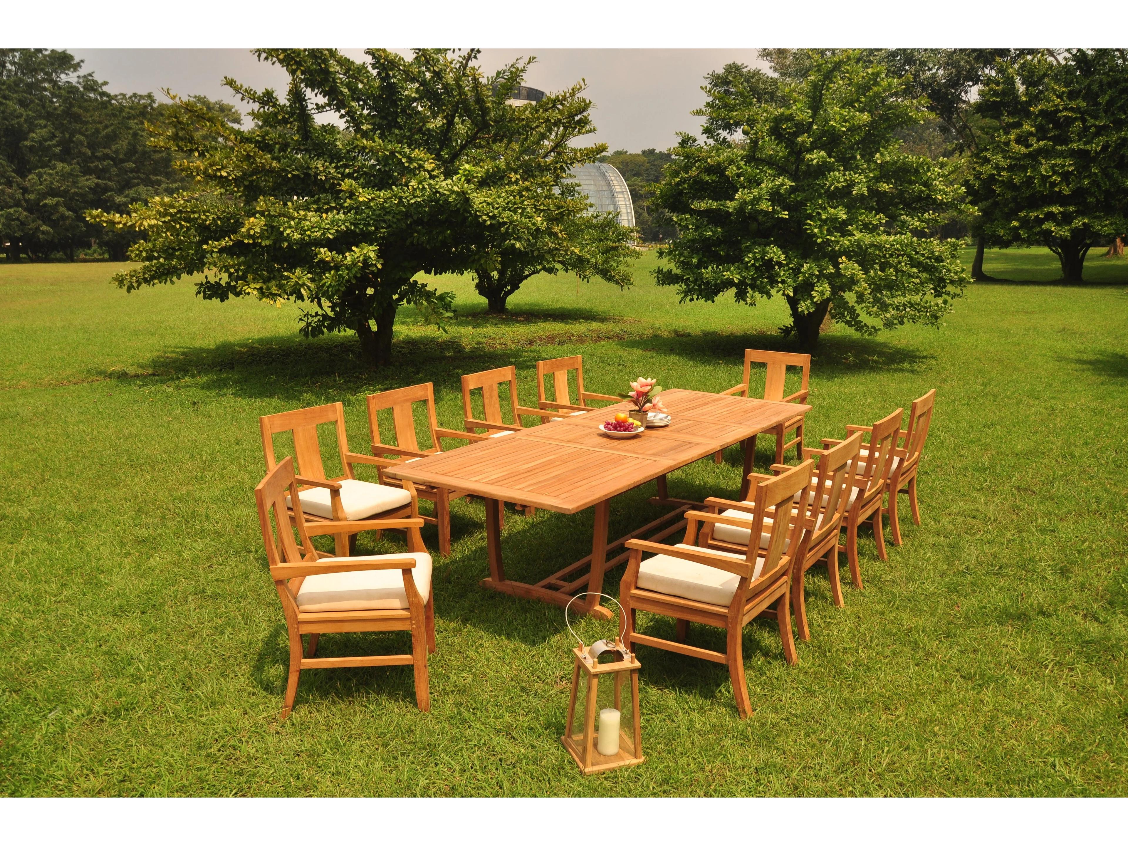 Teak Smith 11 Pieces 118" Mas Rectangular Dining Set