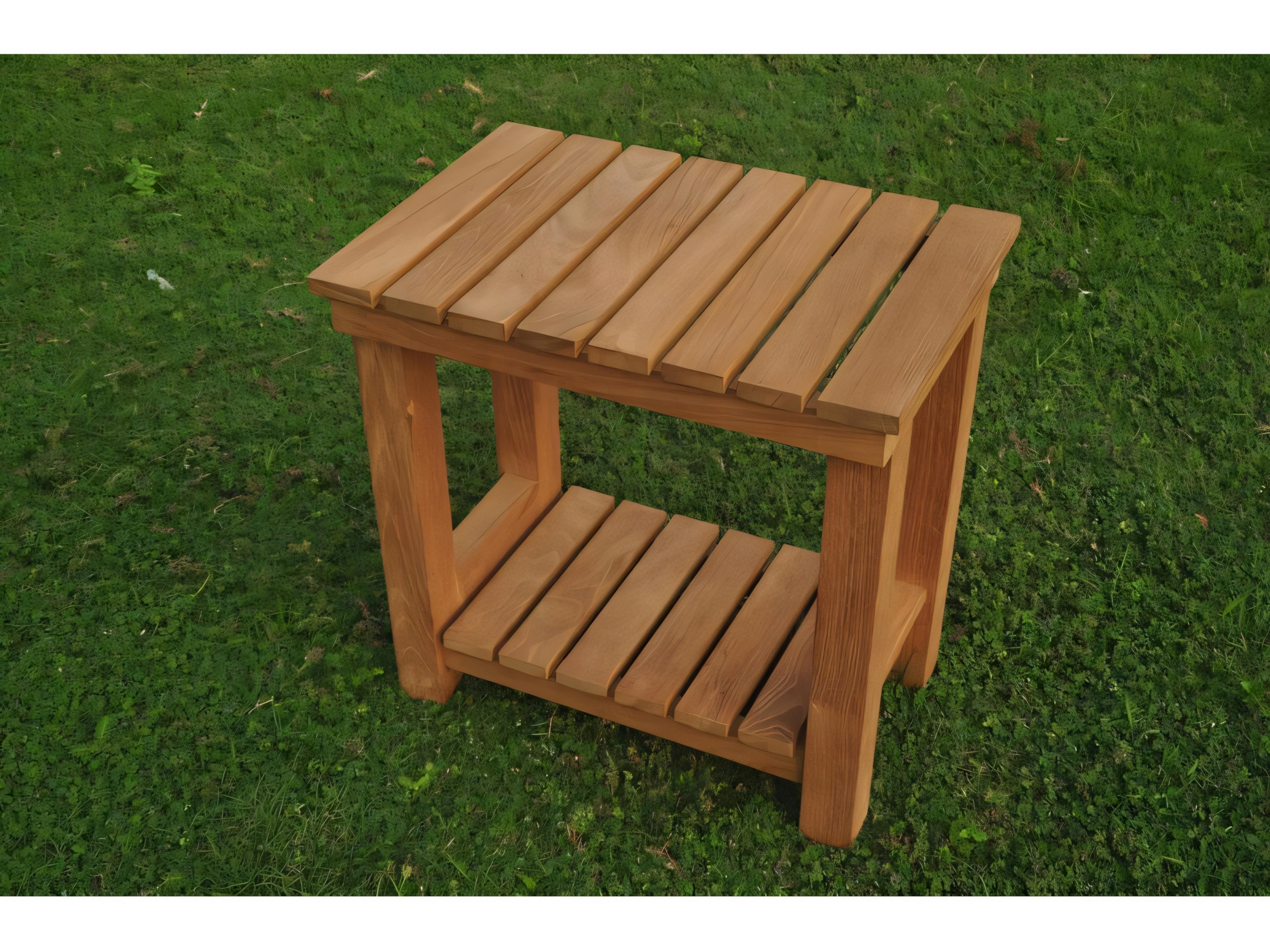 Teak Smith Busselton Shower Resort Bath Pool Bench with Shelf
