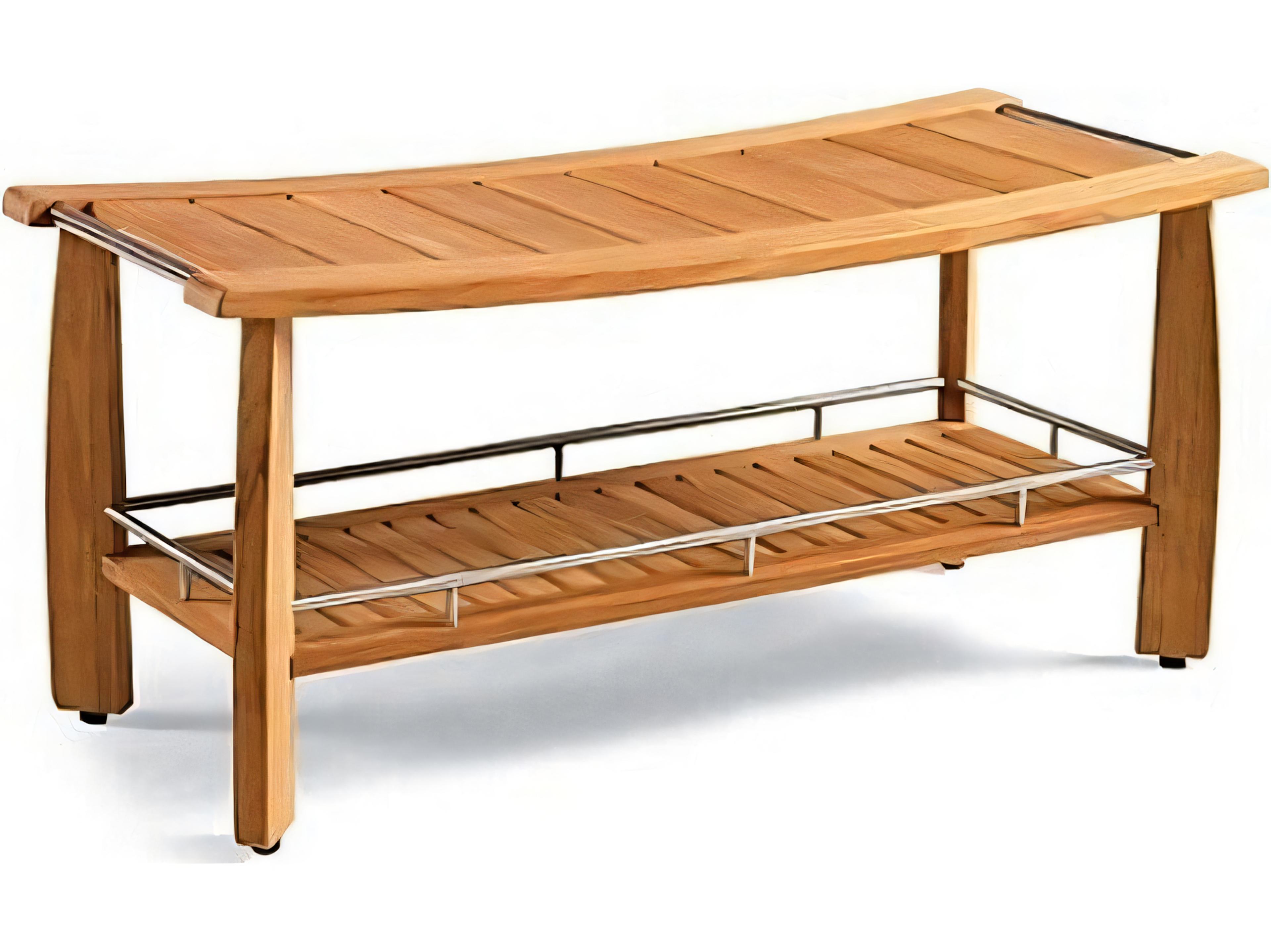 Teak Smith 42" Estate-size Shower Double Backless Bench