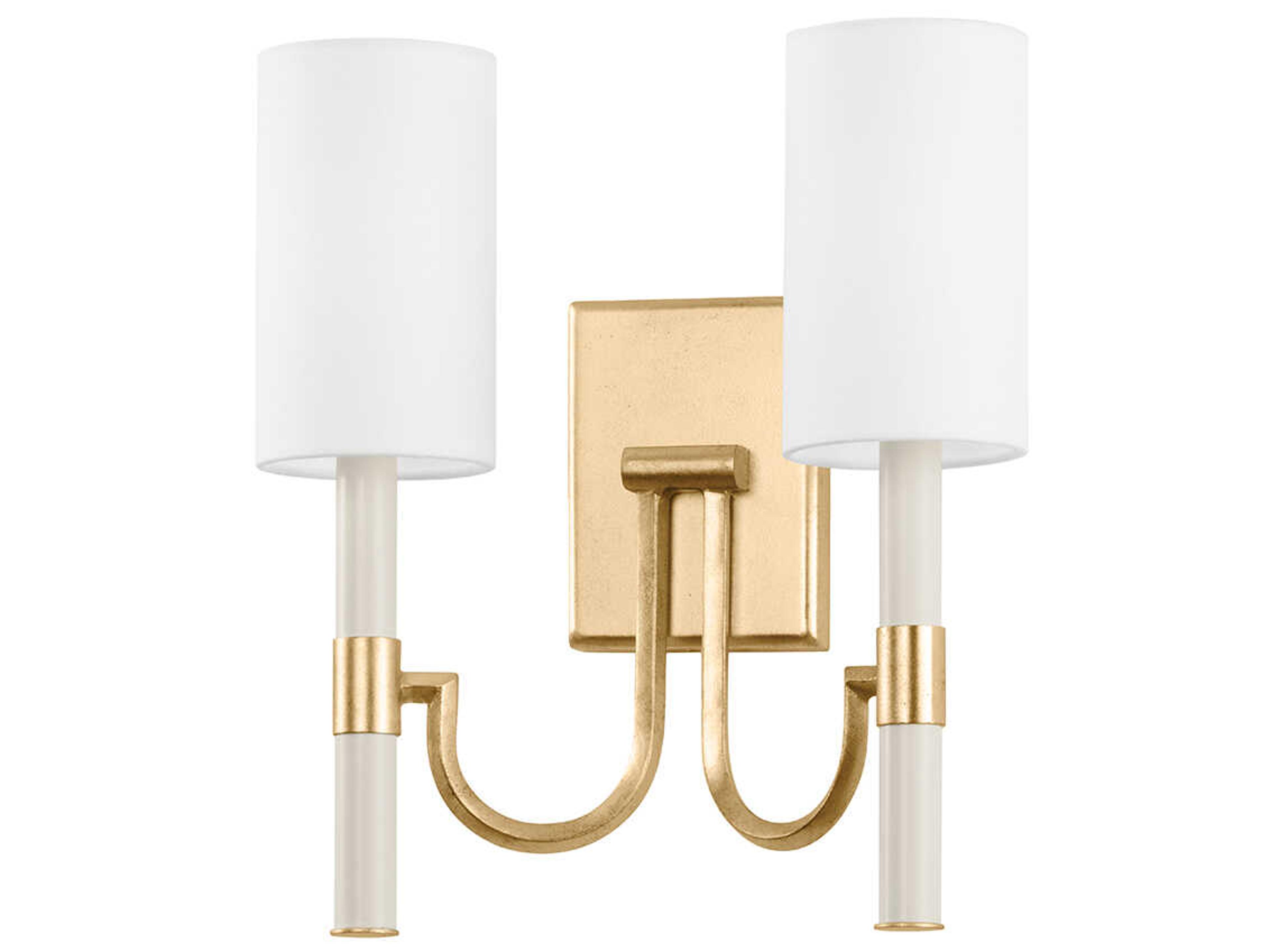 Troy Lighting Gustine 2-Light Vintage Gold Leaf Wall Sconce