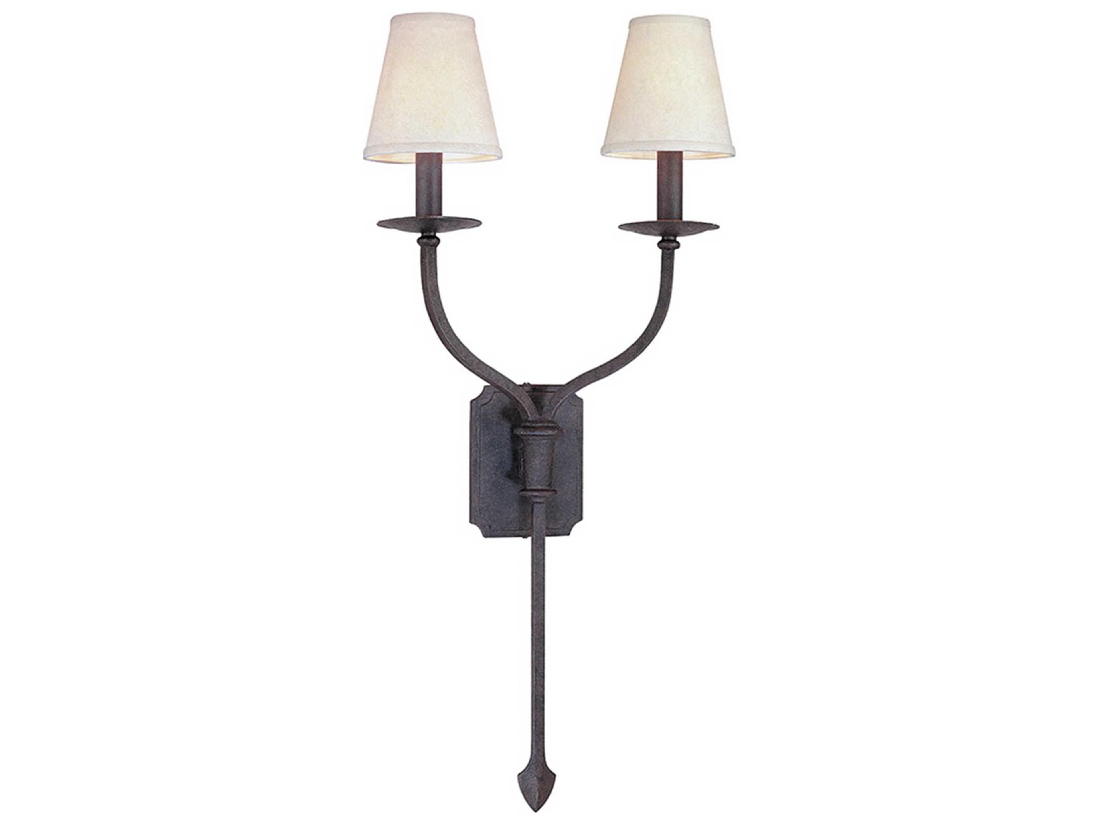 La Brea 2-Light French Iron Black Wall Sconce