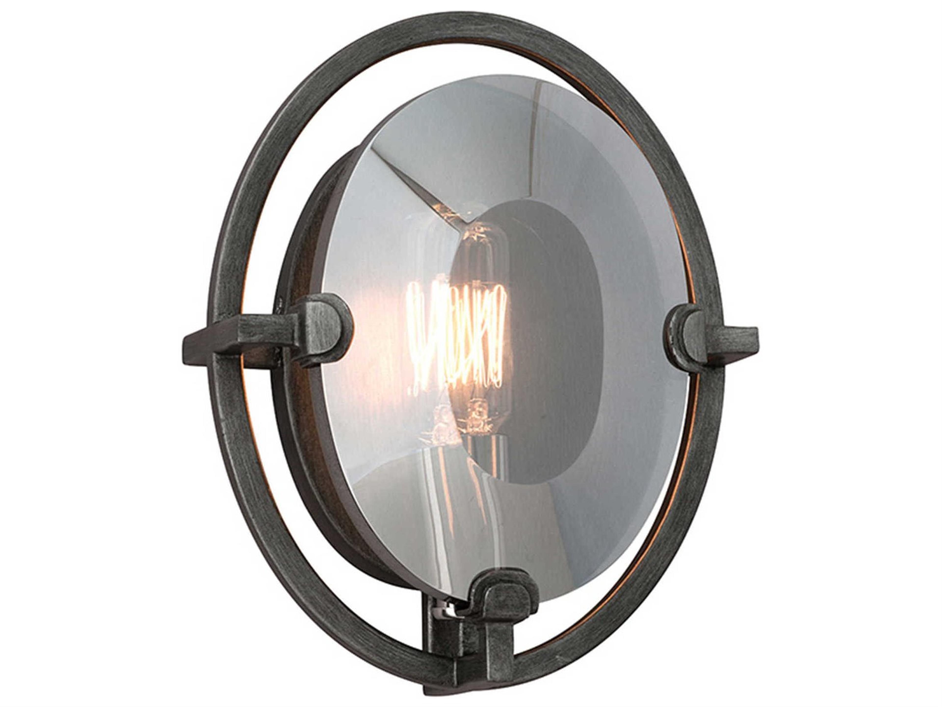 Troy Lighting Prism 1-Light Graphite Gray Crystal Glass Wall Sconce