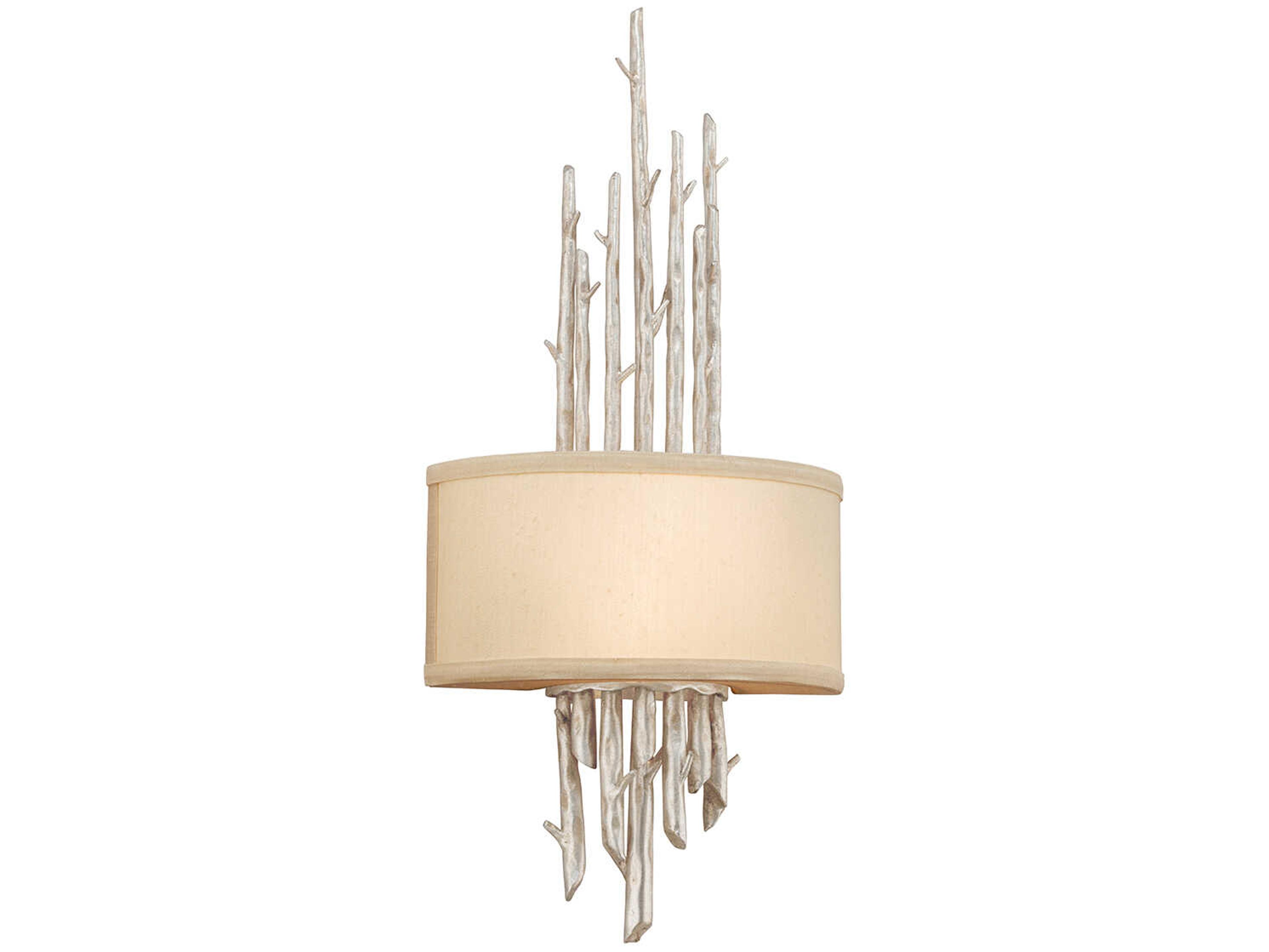 Troy Lighting Adirondack 2-Light Graphite And Silver Leaf Gray Wall Sconce