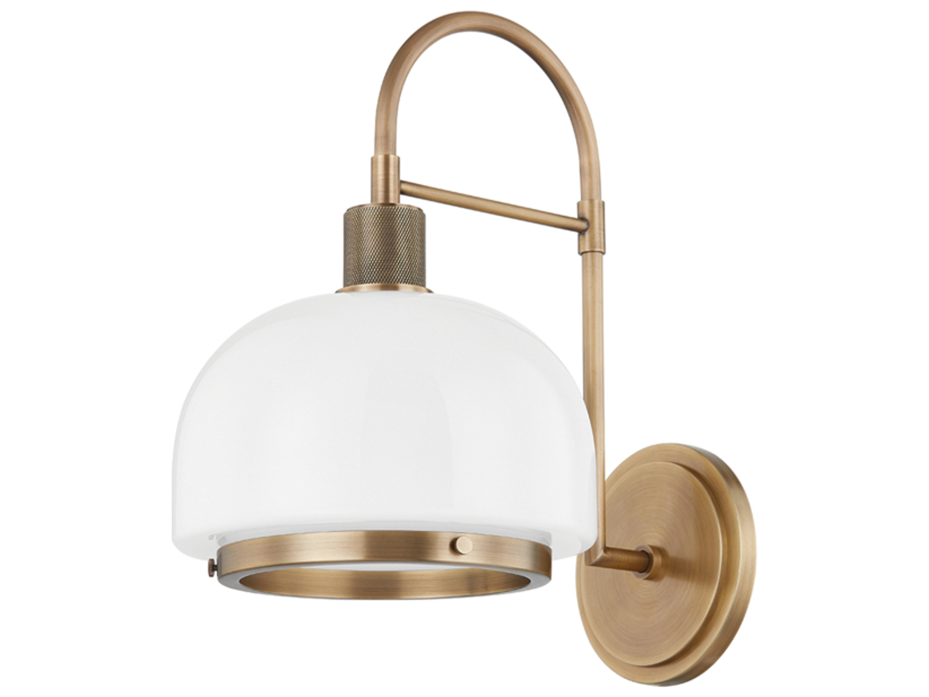 Troy Lighting Bradbury 1-Light Patina Brass Glass Wall Sconce