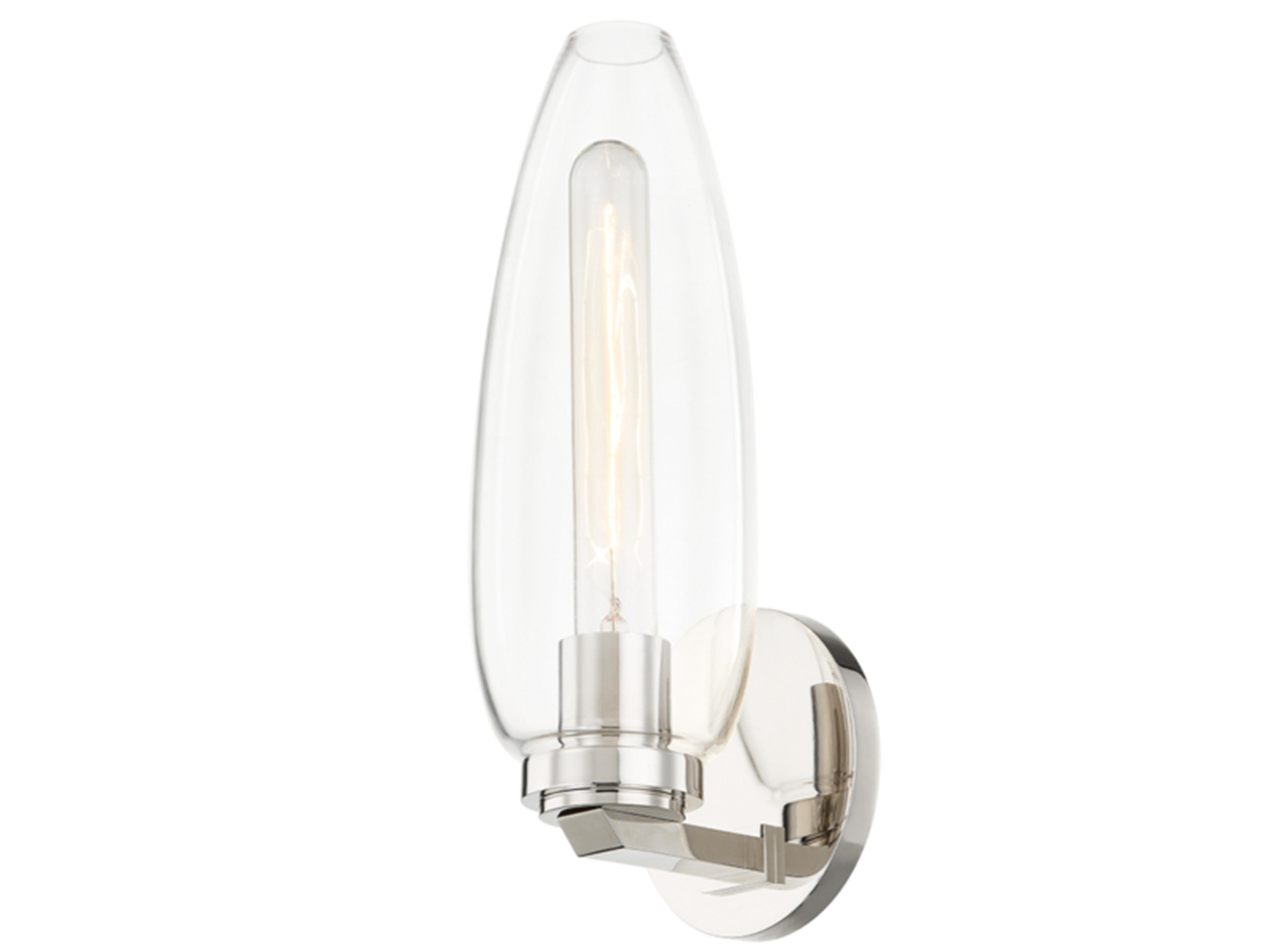 Troy Lighting Fresno 1-Light Polished Nickel Glass Wall Sconce