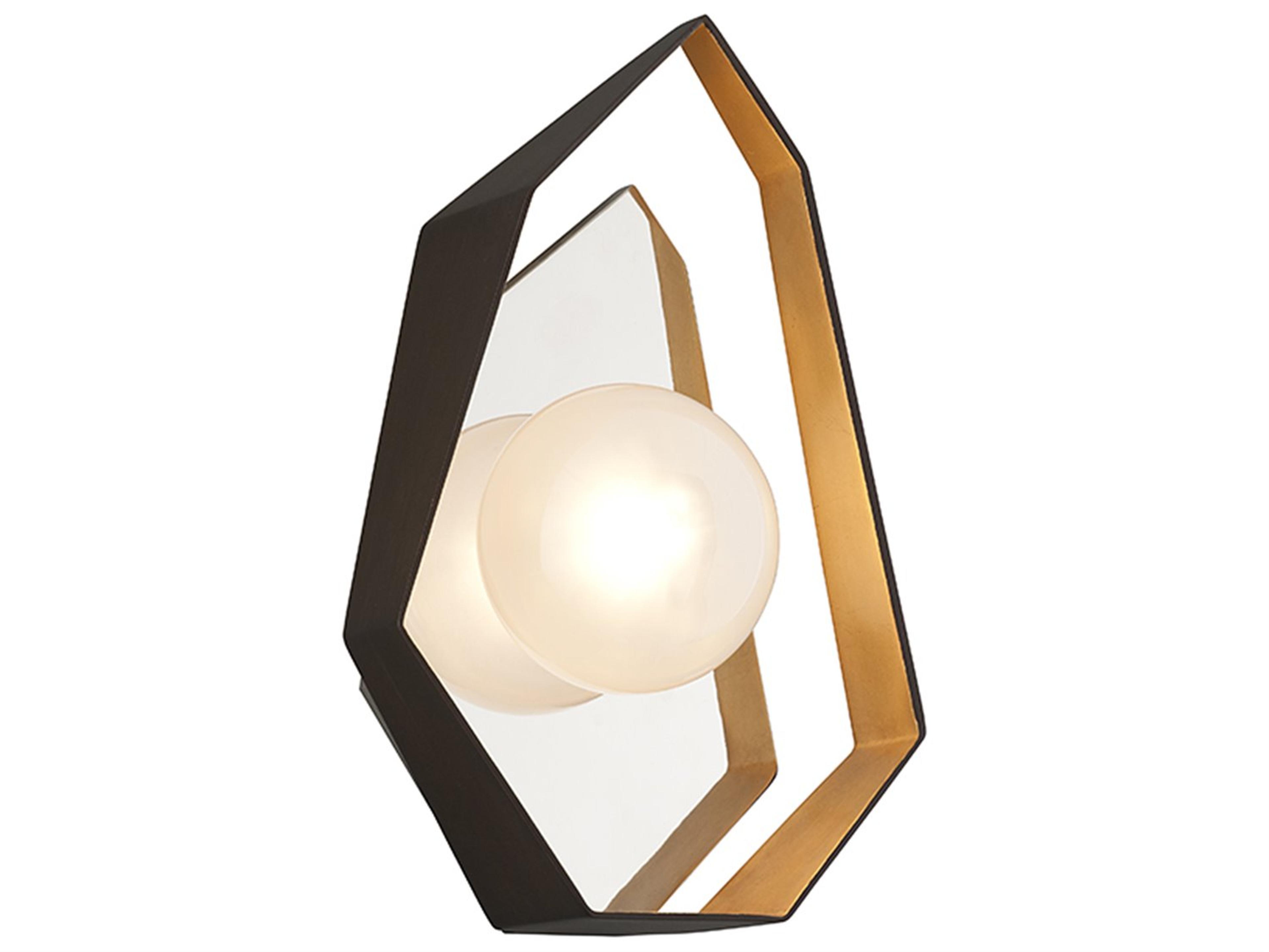 Troy Lighting Origami 1-Light Bronze With Gold Leaf Glass LED Wall Sconce