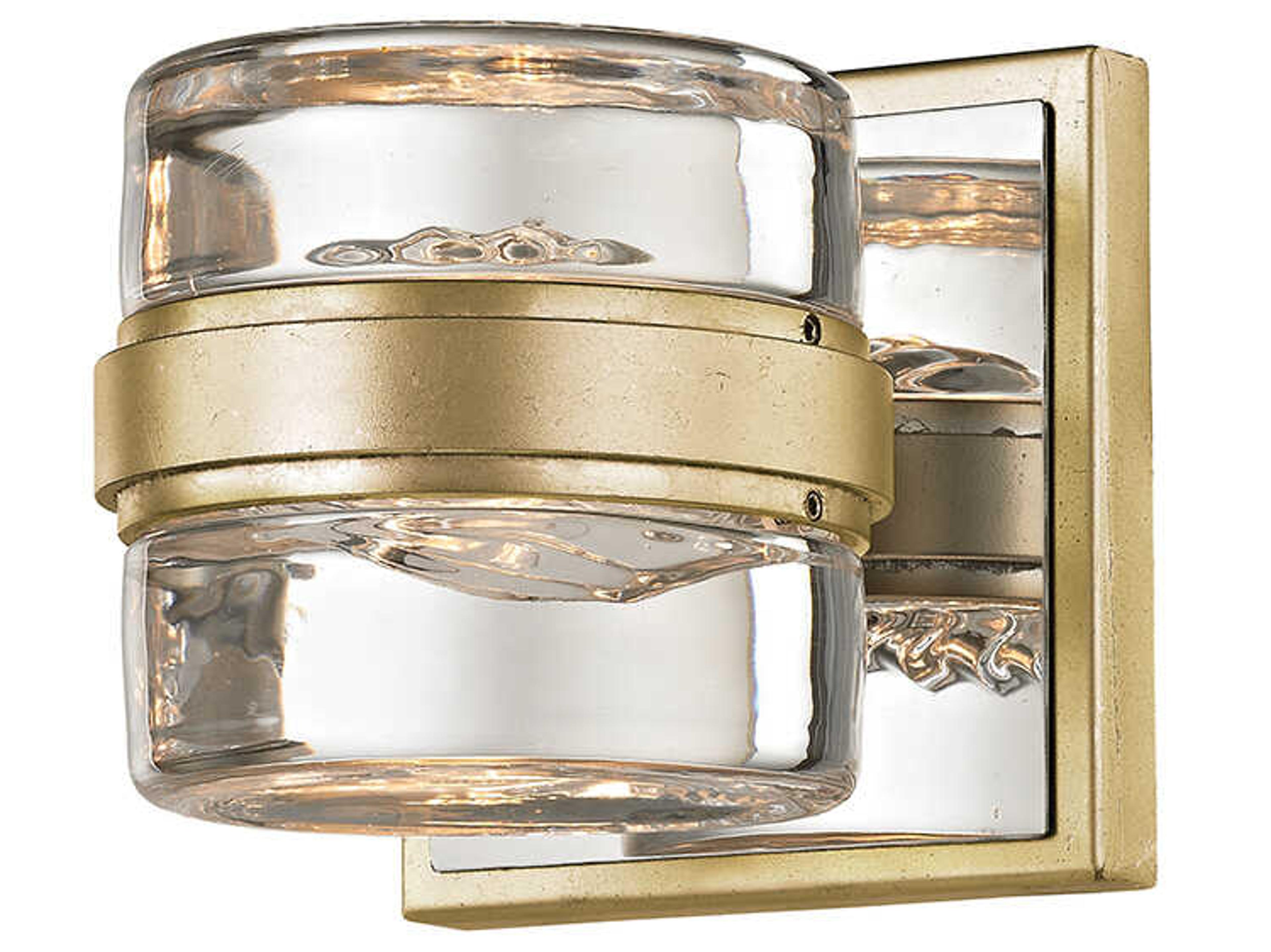 Troy Lighting Splash 1-Light Silver Leaf Chrome Glass LED Wall Sconce