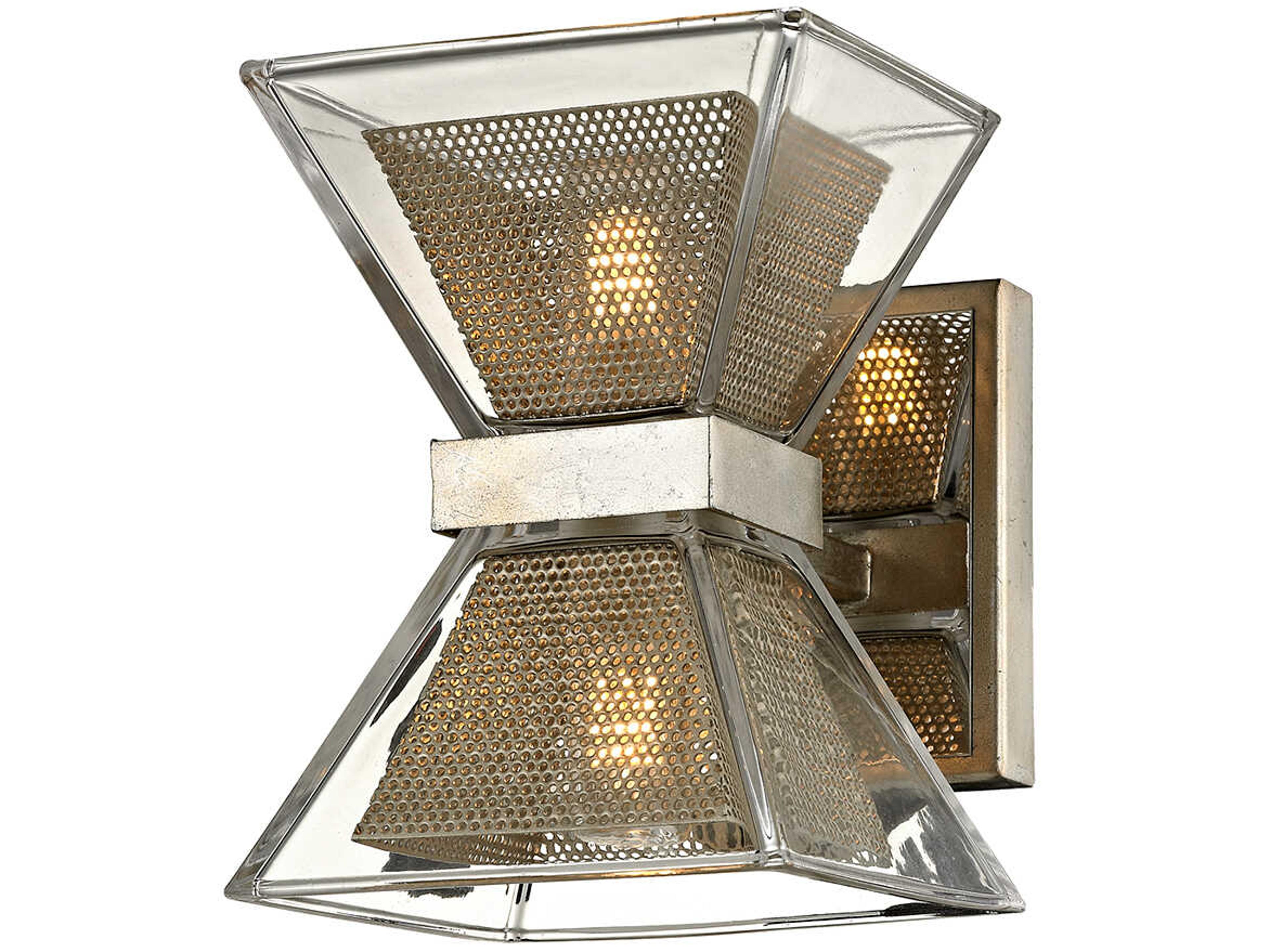 Expression 2-Light Silver Leaf Glass LED Wall Sconce