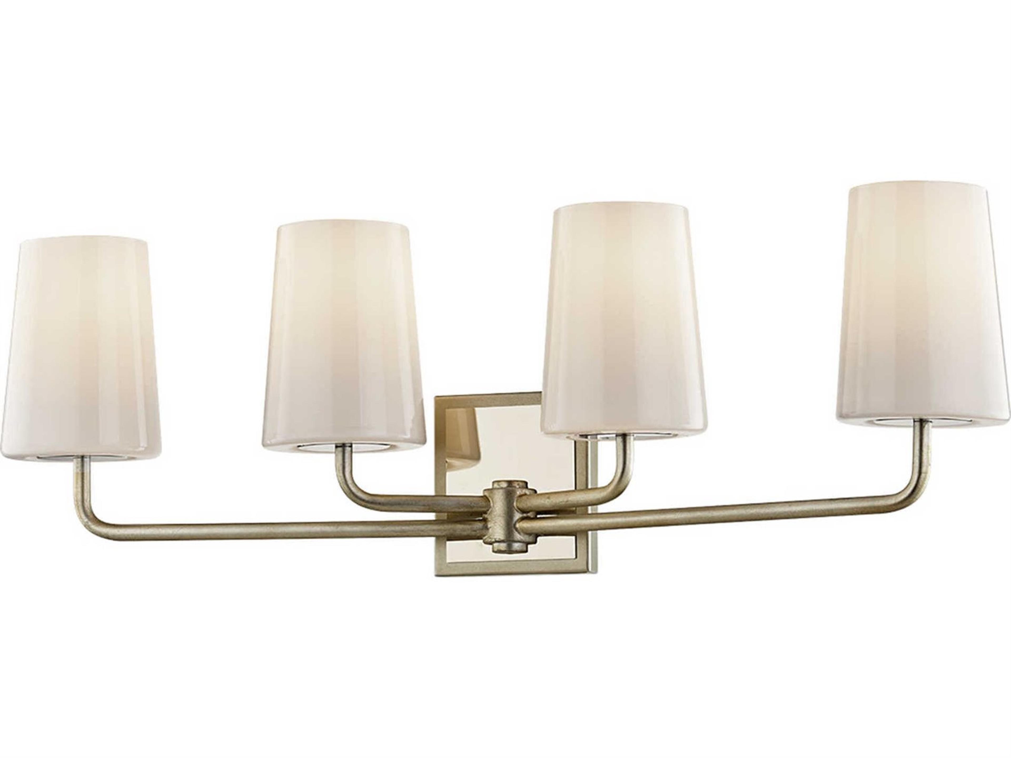 Troy Lighting Simone 4-Light Silver Leaf Polished Nickel Glass Vanity Light