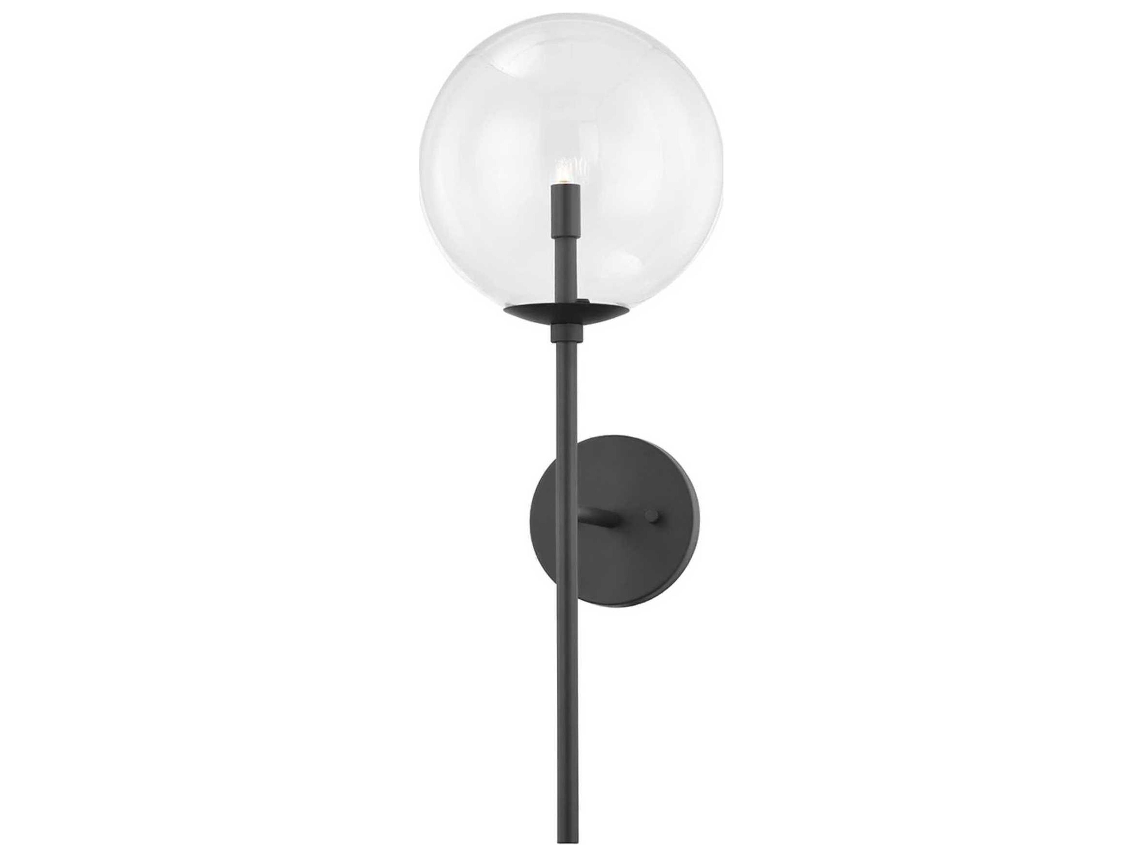 Troy Lighting Madrid 1-Light Soft Black Glass Wall Sconce