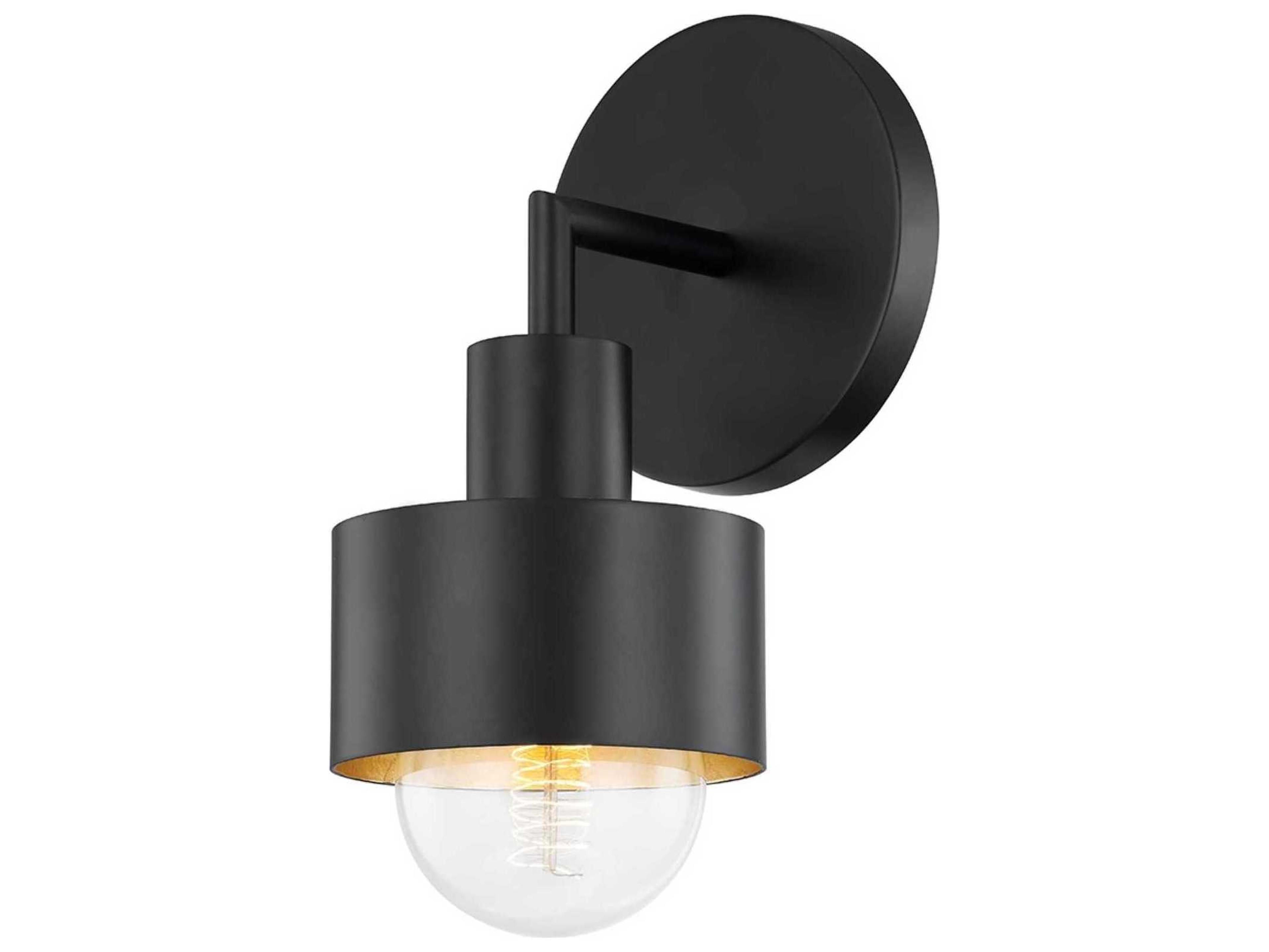 Troy Lighting North 1-Light Soft Black Gold Leaf Wall Sconce