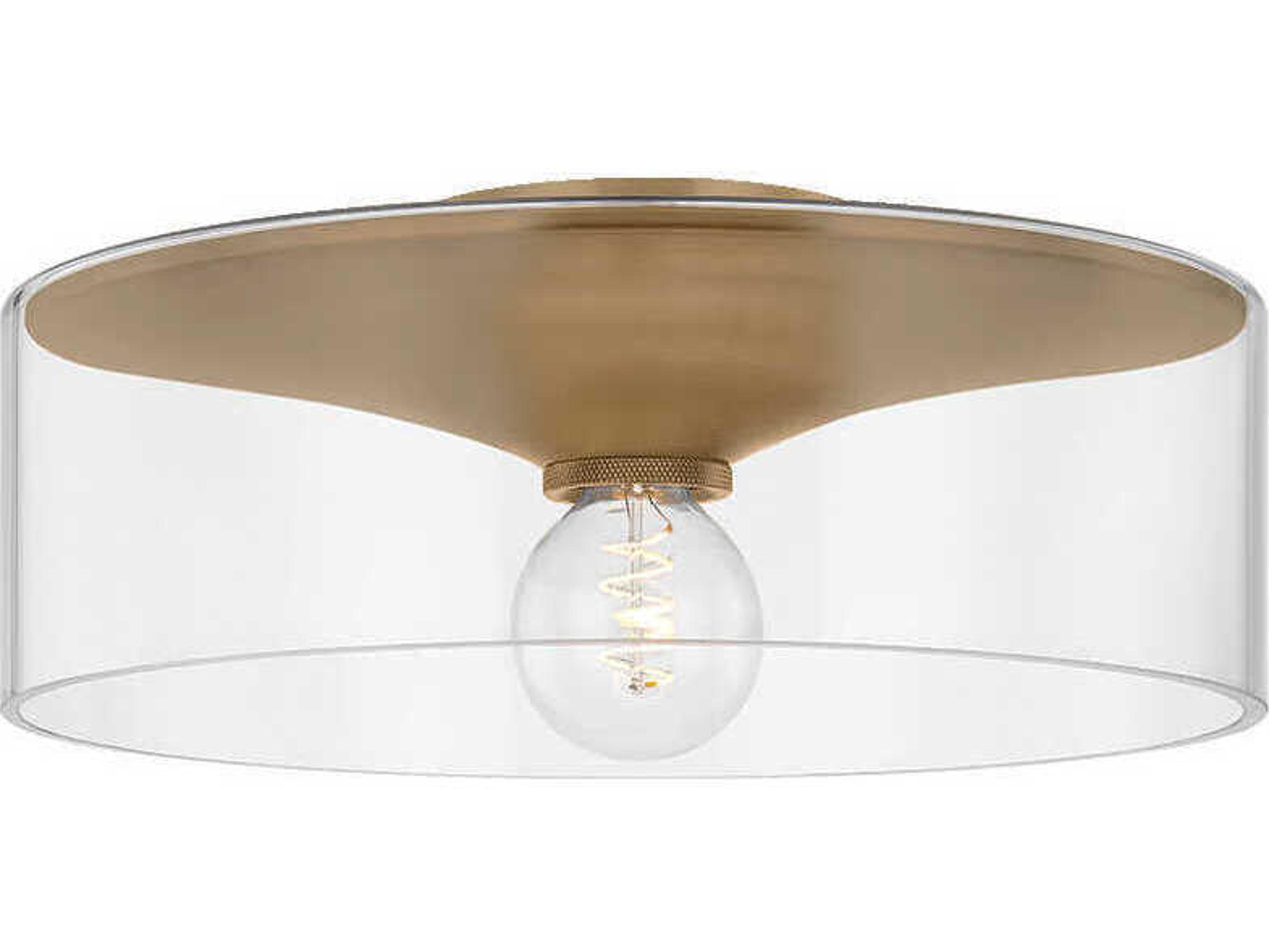 Troy Lighting Killian 1-Light Patina Brass Drum Flush Mount