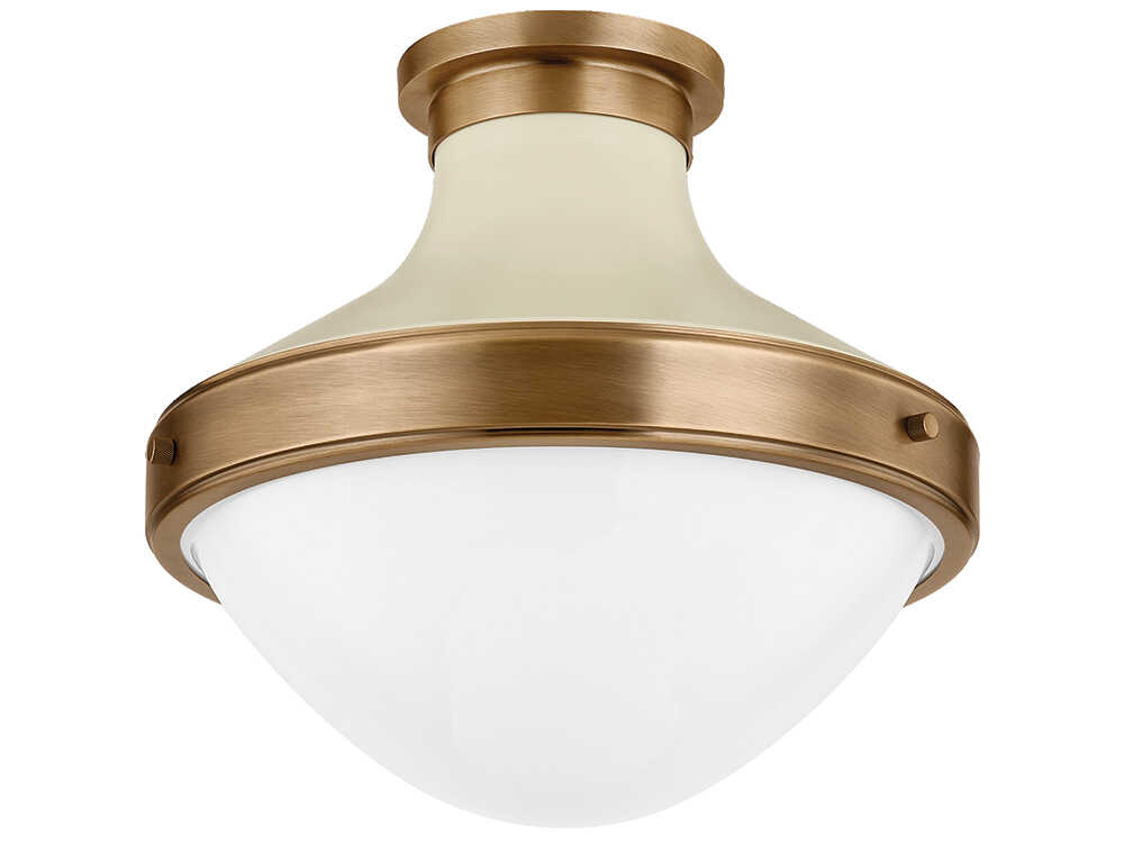 Troy Lighting Maxton 1-Light Patina Brass Soft Sand Bowl Flush Mount