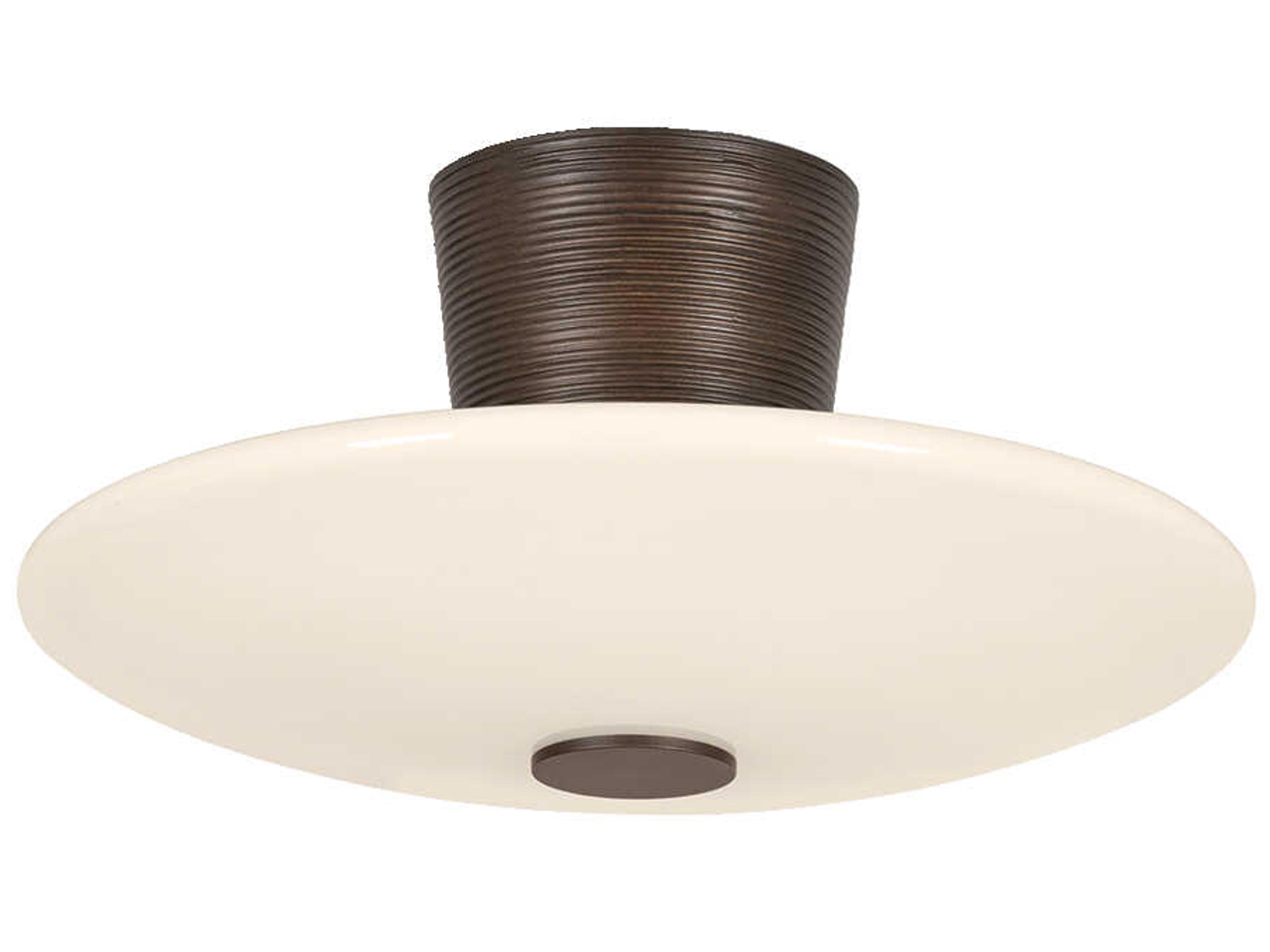 Troy Lighting Albus 1-Light Bronze Leaf Round Semi Flush Mount