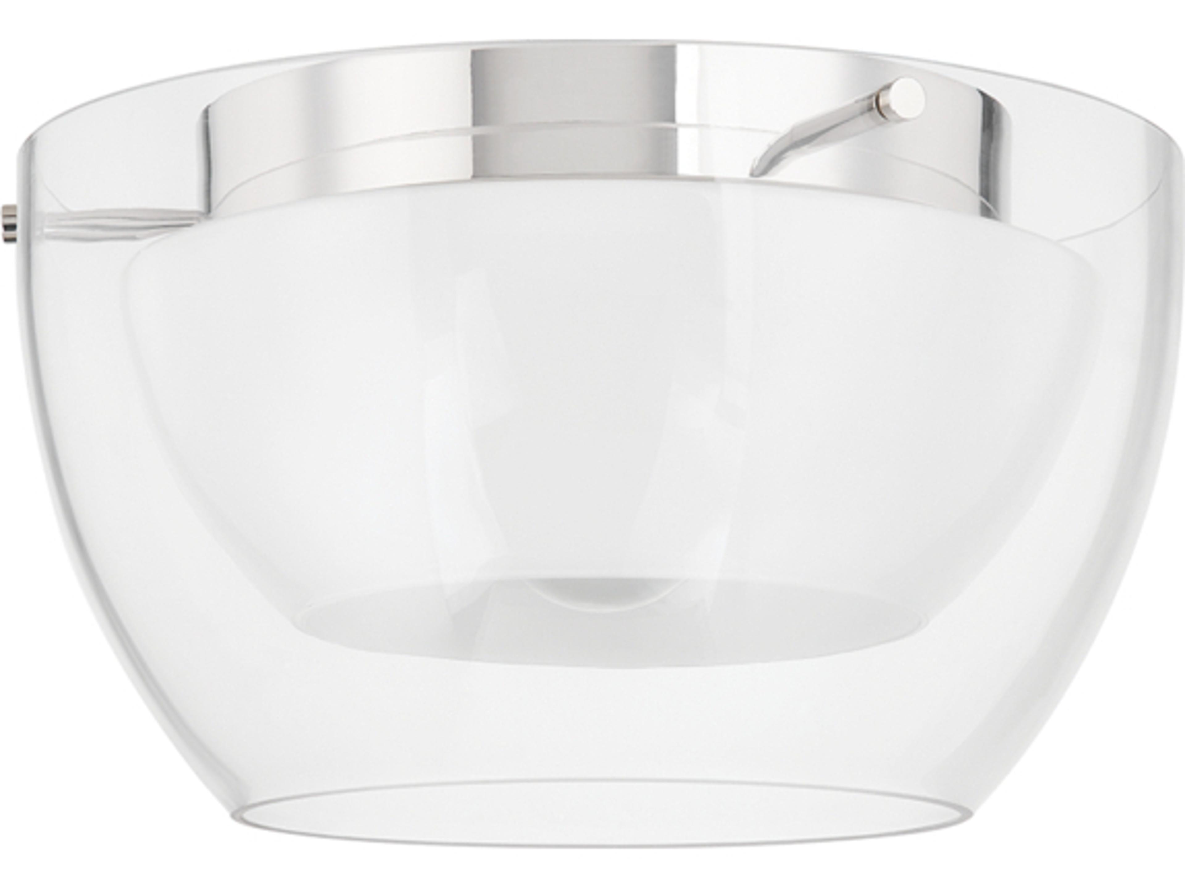 Troy Lighting Dutton 1-Light Polished Nickel Glass Flush Mount
