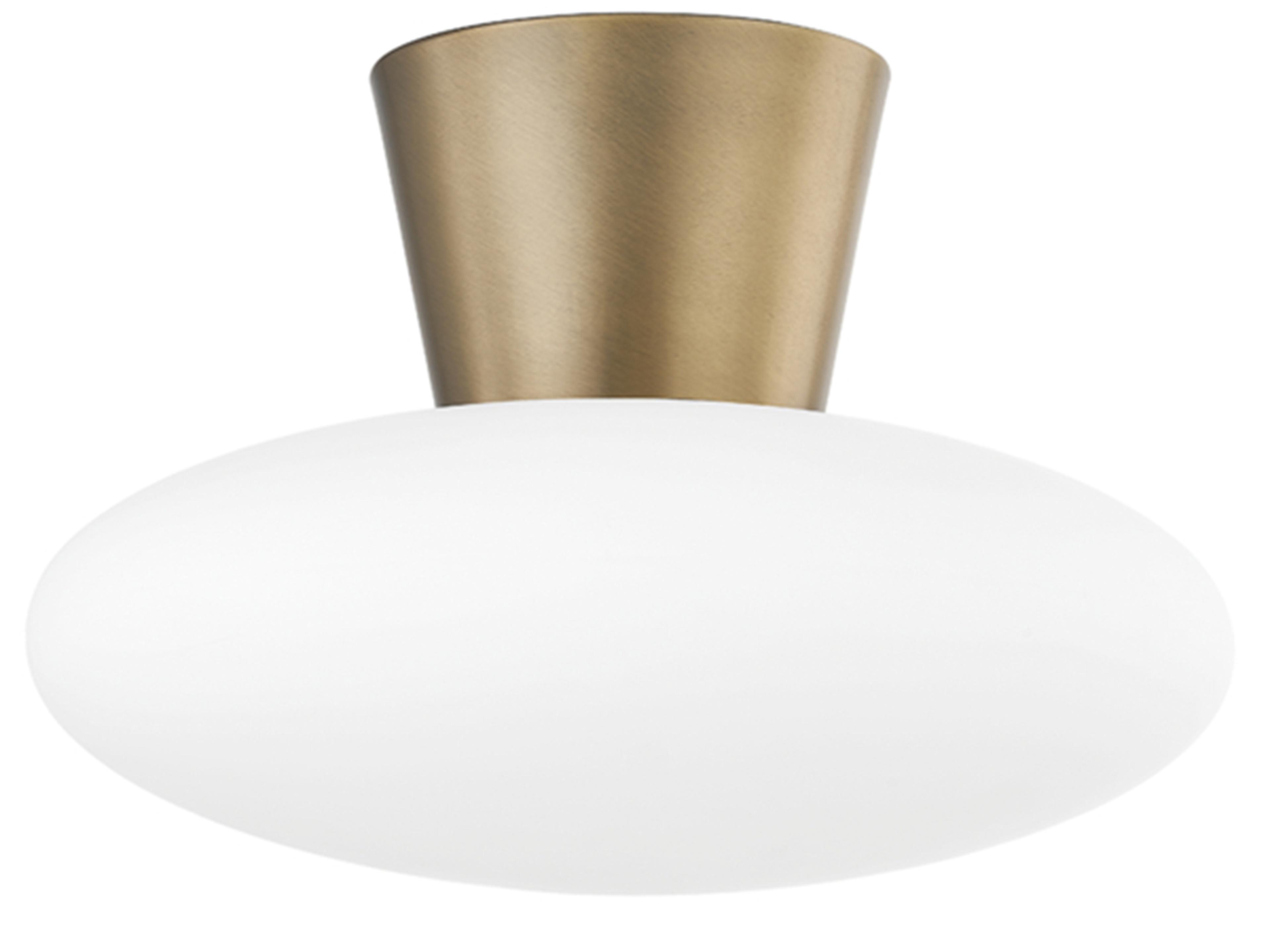 Troy Lighting Brody 1-Light Patina Brass Glass Flush Mount