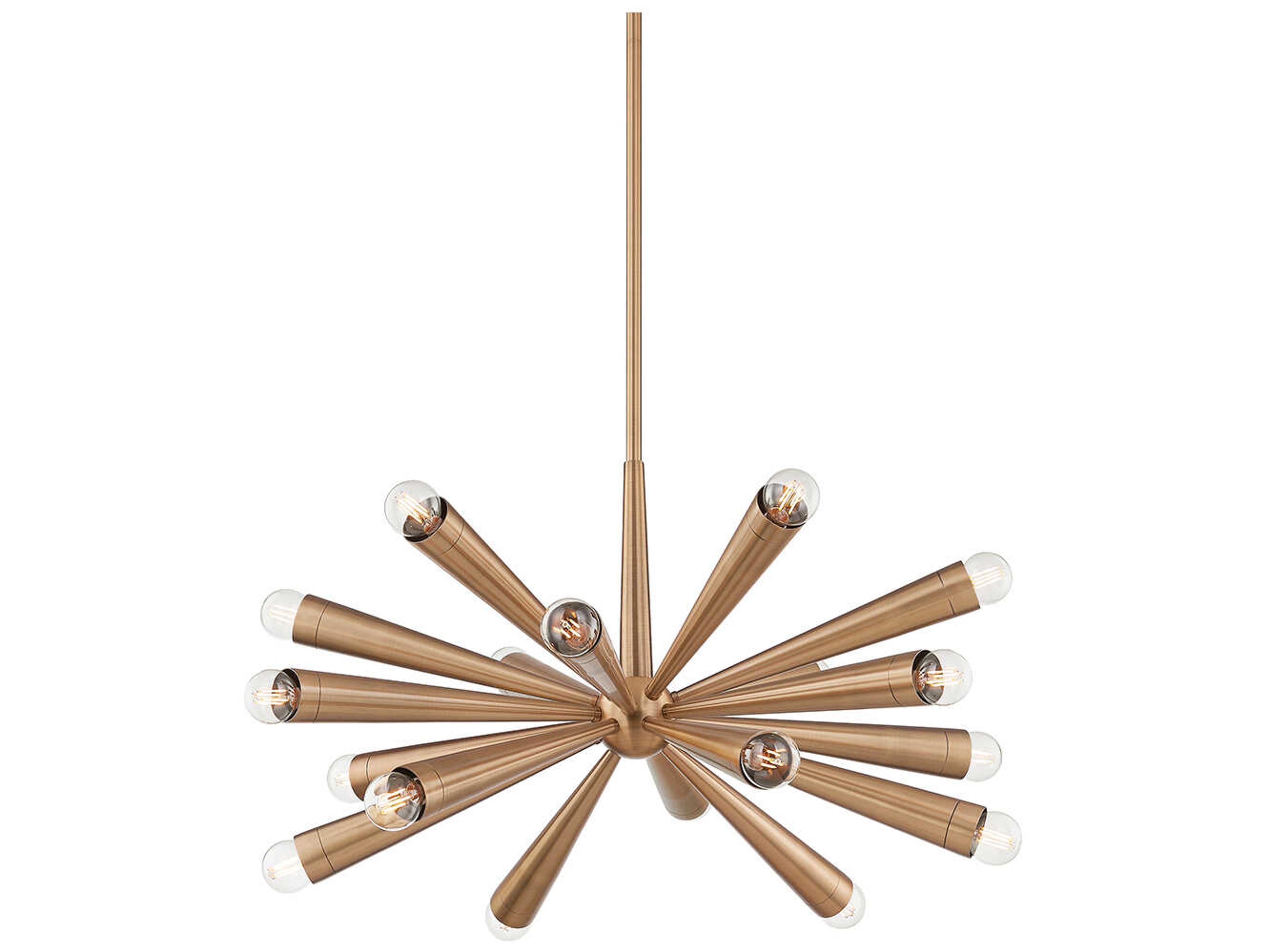 Troy Lighting Keanu 18-Light8-Light Patina Brass Candelabra Sputnik Chandelier
