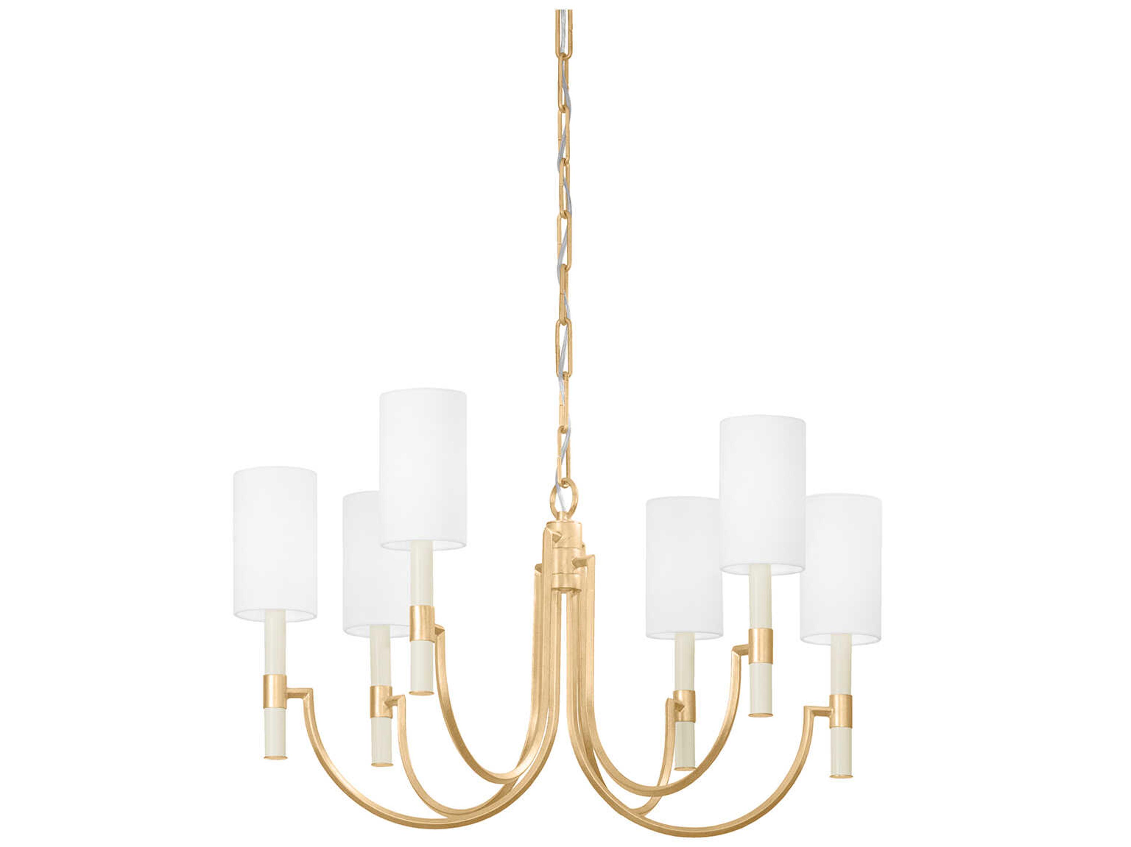 Troy Lighting Gustine 6-Light Vintage Gold Leaf Candelabra Chandelier