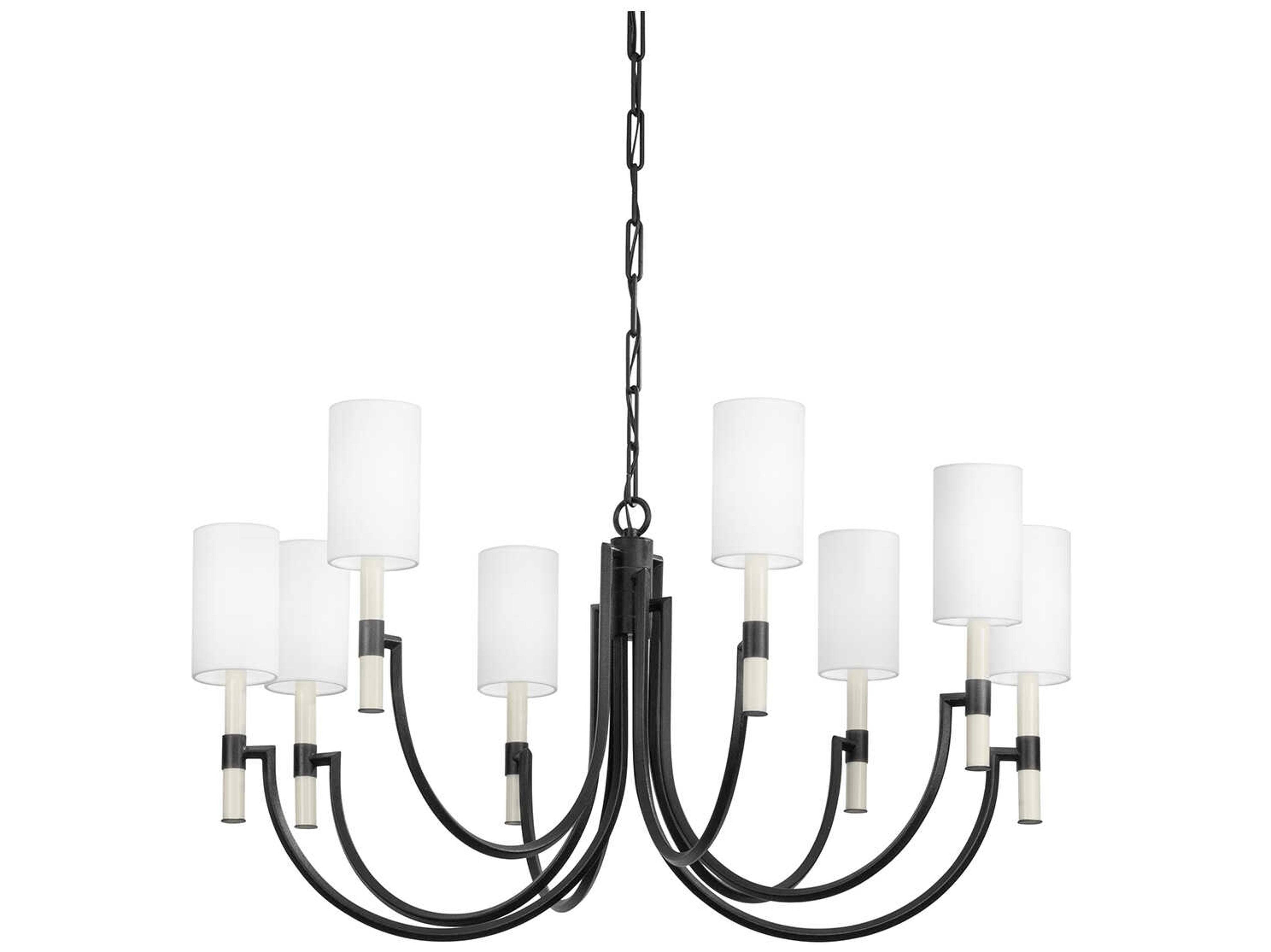 Troy Lighting Gustine 8-Light Forged Iron Black Candelabra Chandelier