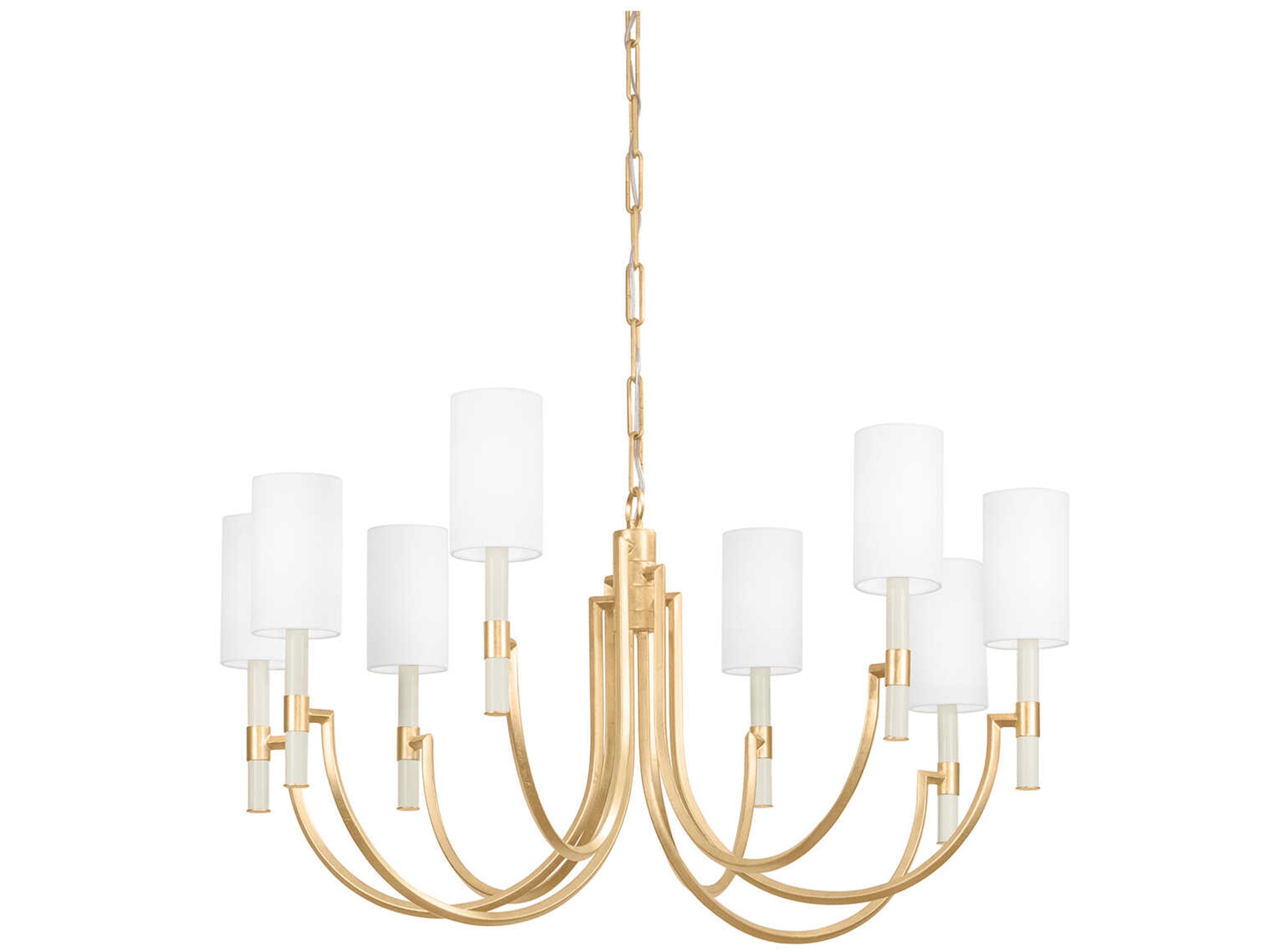 Troy Lighting Gustine 8-Light Vintage Gold Leaf Candelabra Chandelier