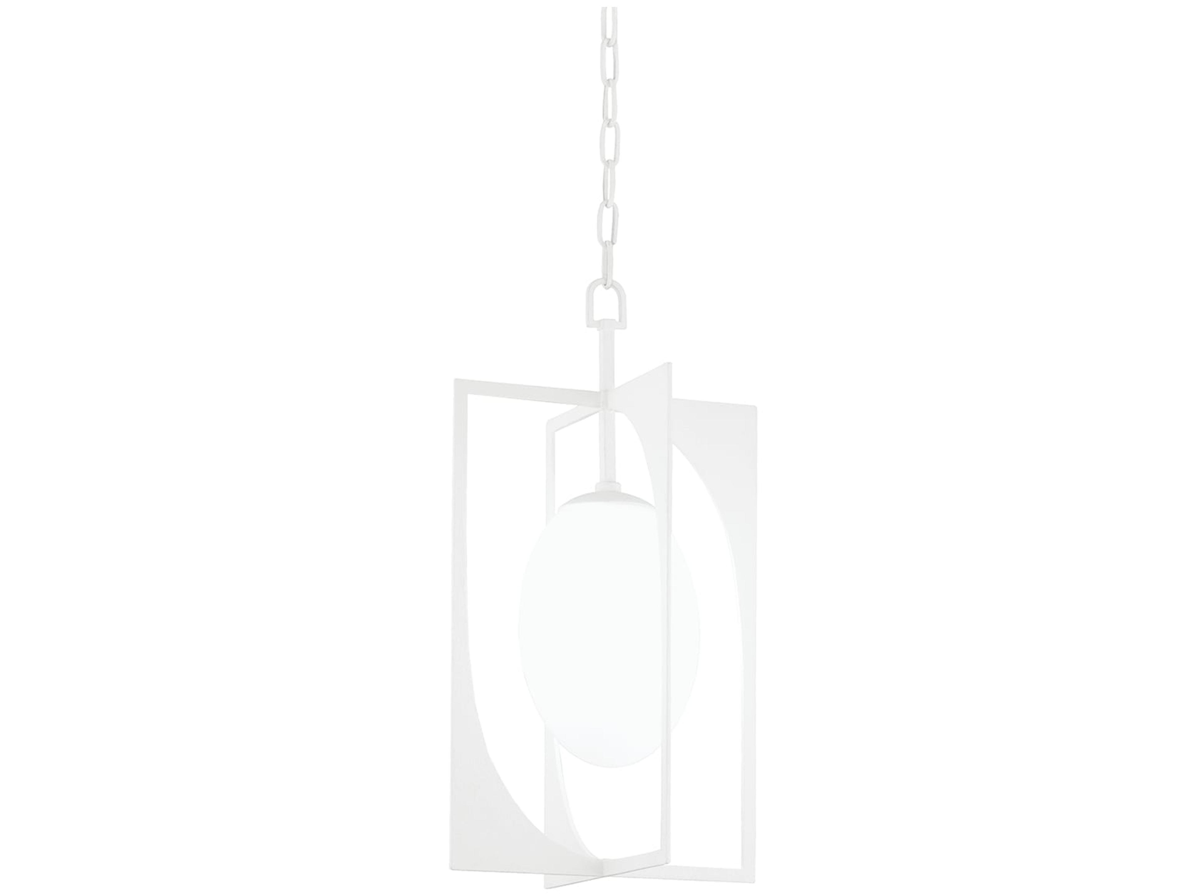 Troy Lighting Enzo 1-Light White Glass Geometric Pendant