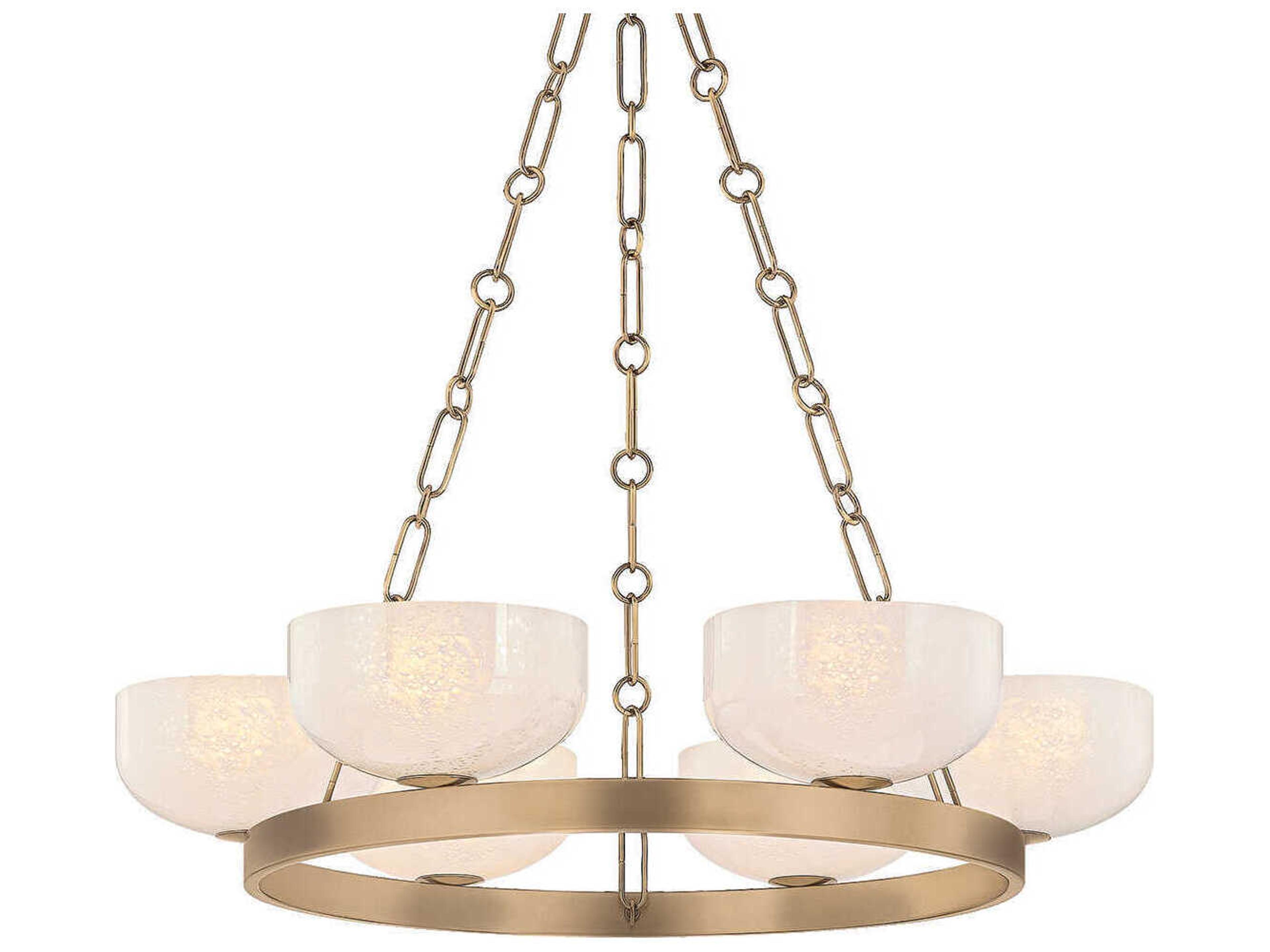 Troy Lighting Caelum 6-Light Patina Brass Bowl Chandelier
