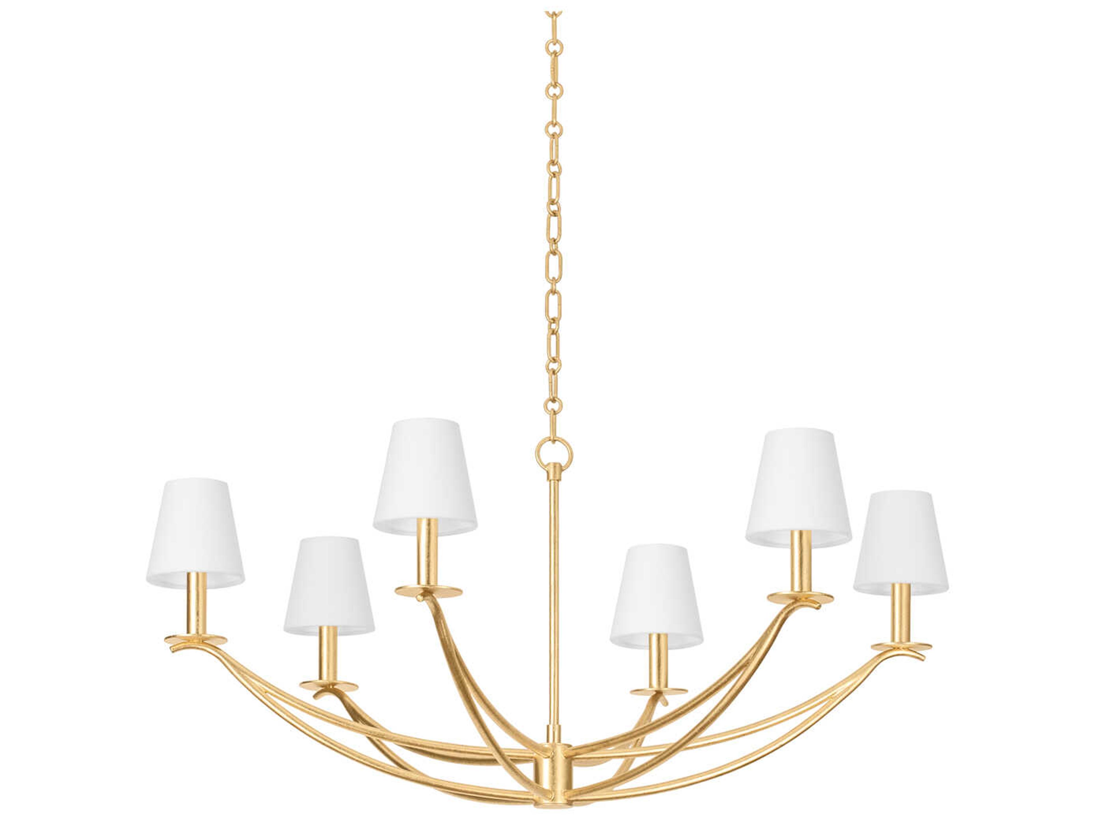 Troy Lighting Bo 6-Light Vintage Gold Leaf Silver Drum Chandelier