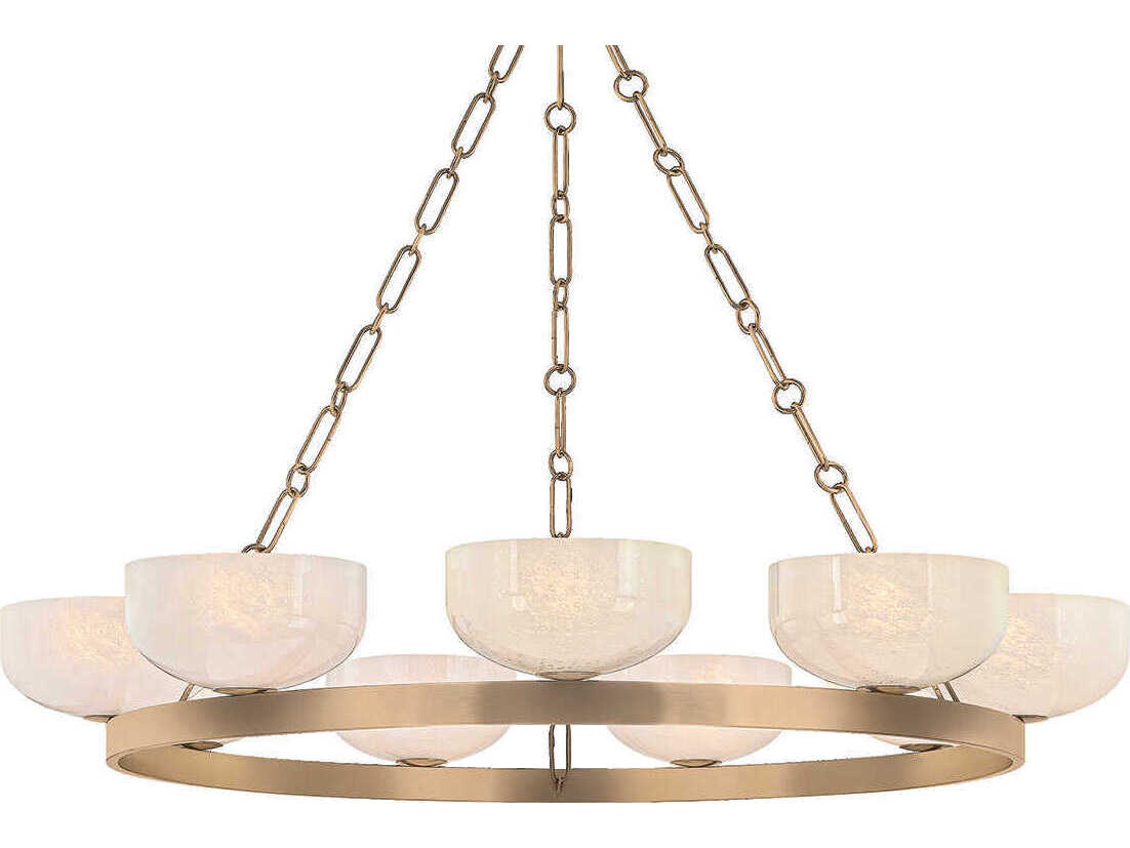 Troy Lighting Caelum 9-Light Patina Brass Bowl Chandelier