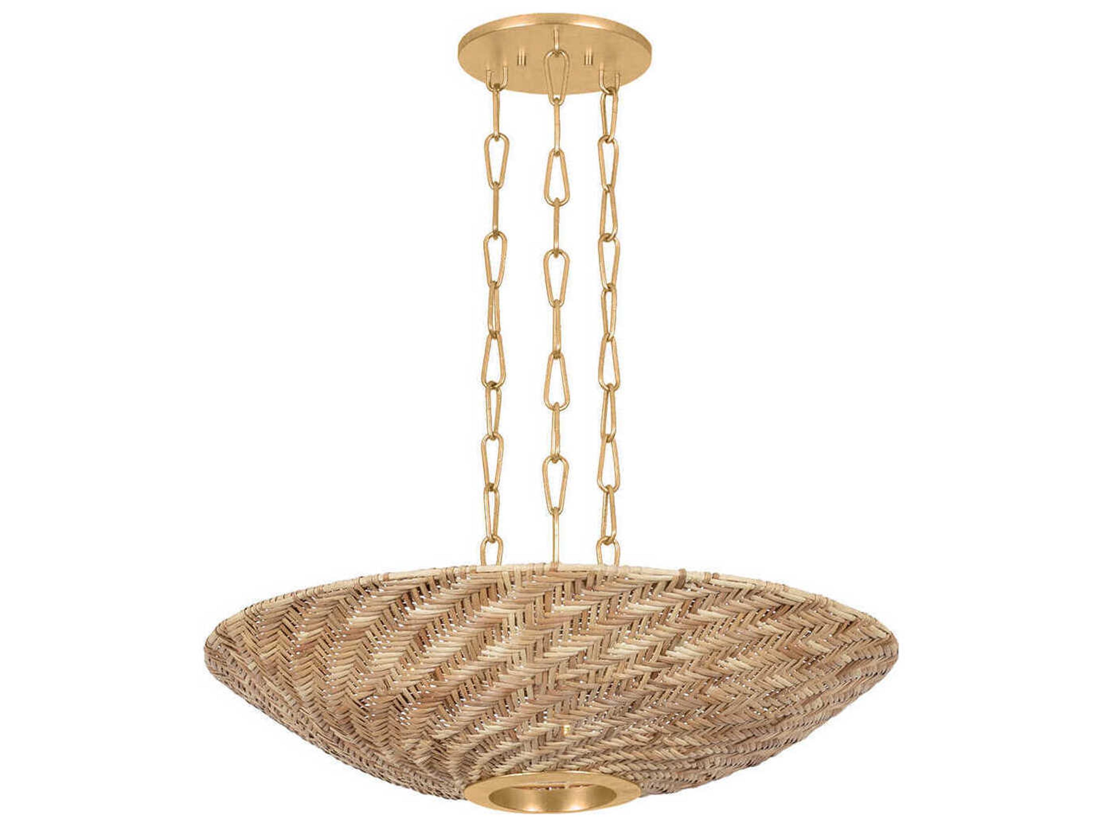 Troy Lighting Ollie 3-Light Vintage Gold Leaf Bowl Pendant