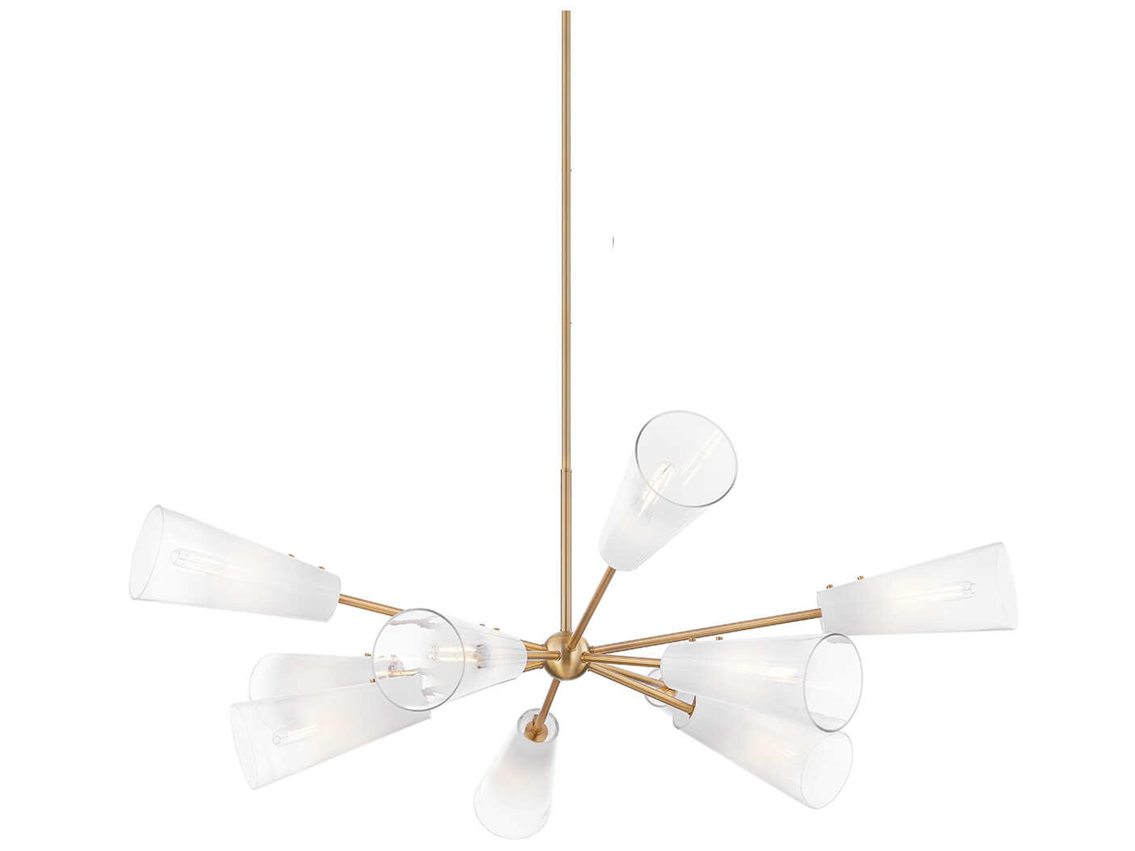 Troy Lighting Camarillo 10-Light Patina Brass Glass Chandelier