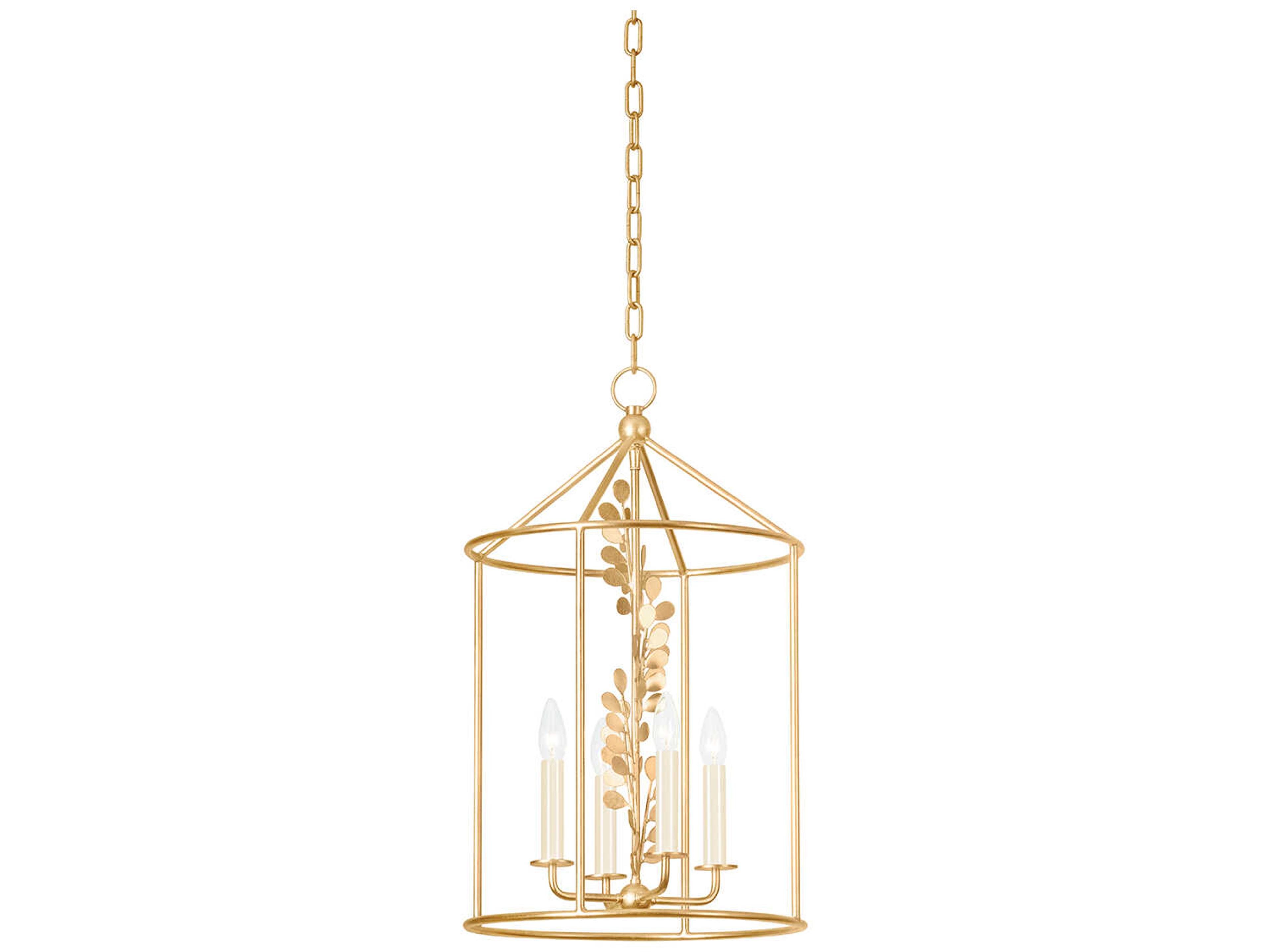 Troy Lighting Adrienne 4-Light Vintage Gold Leaf Lantern Pendant