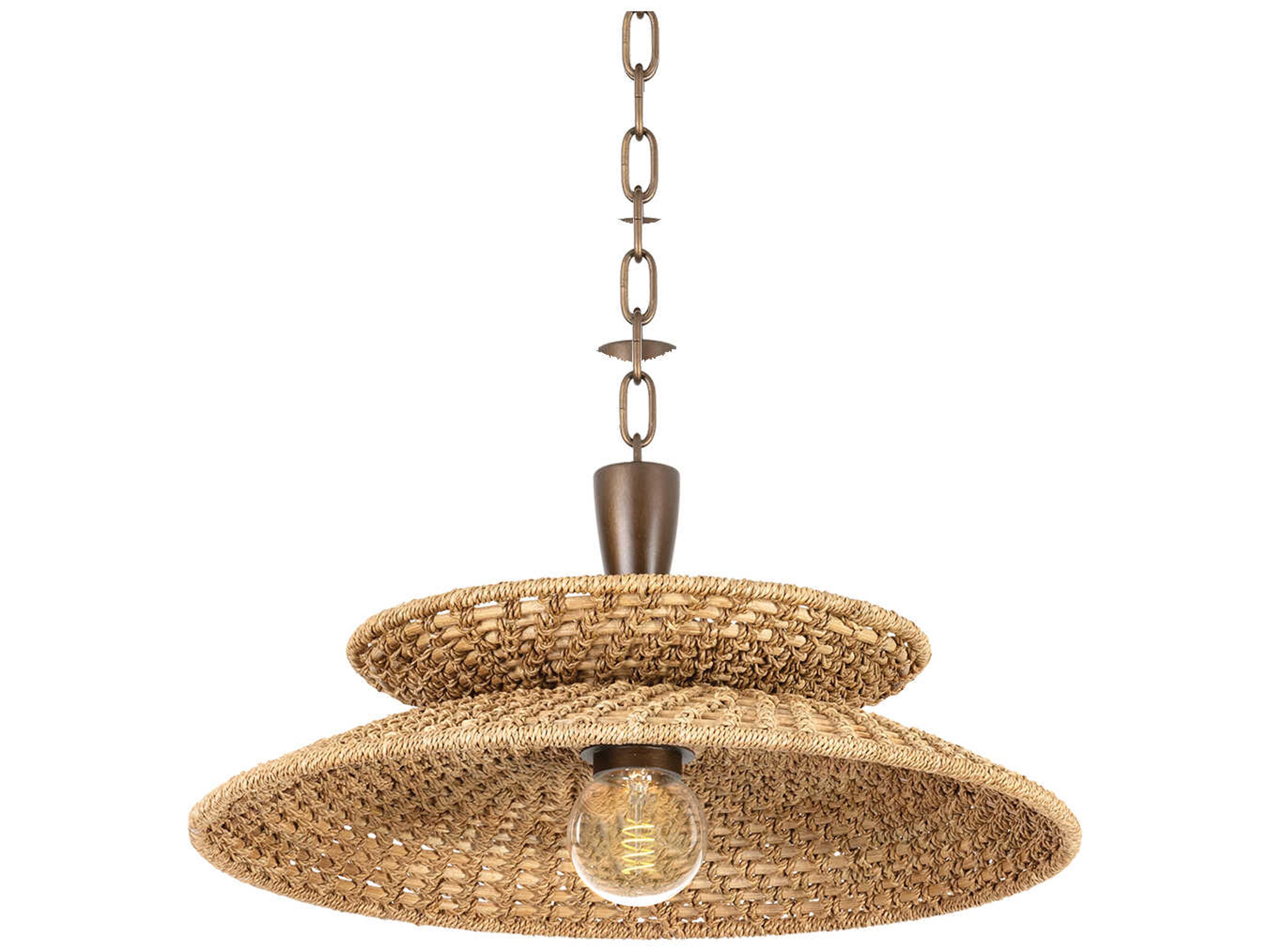 Troy Lighting Landry 1-Light Bronze Leaf Dome Pendant