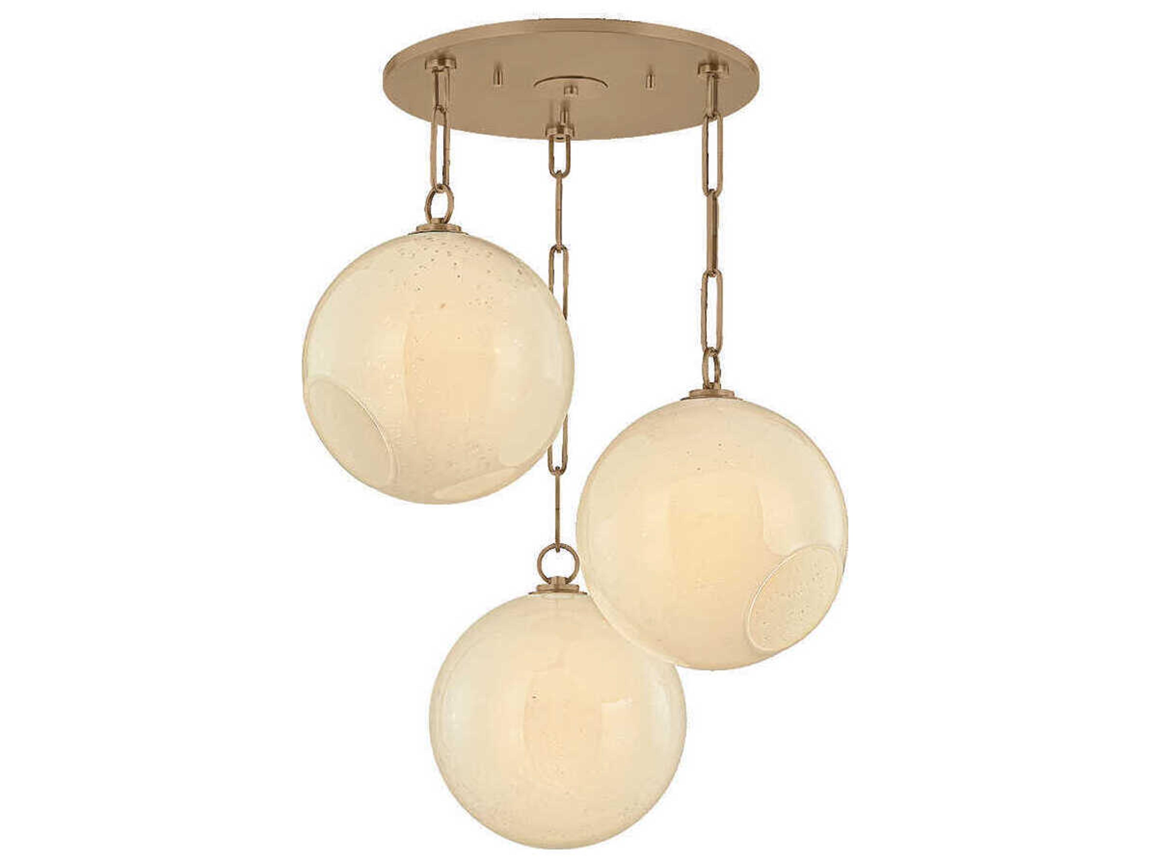 Troy Lighting Bramble 3-Light Patina Brass Globe Chandelier