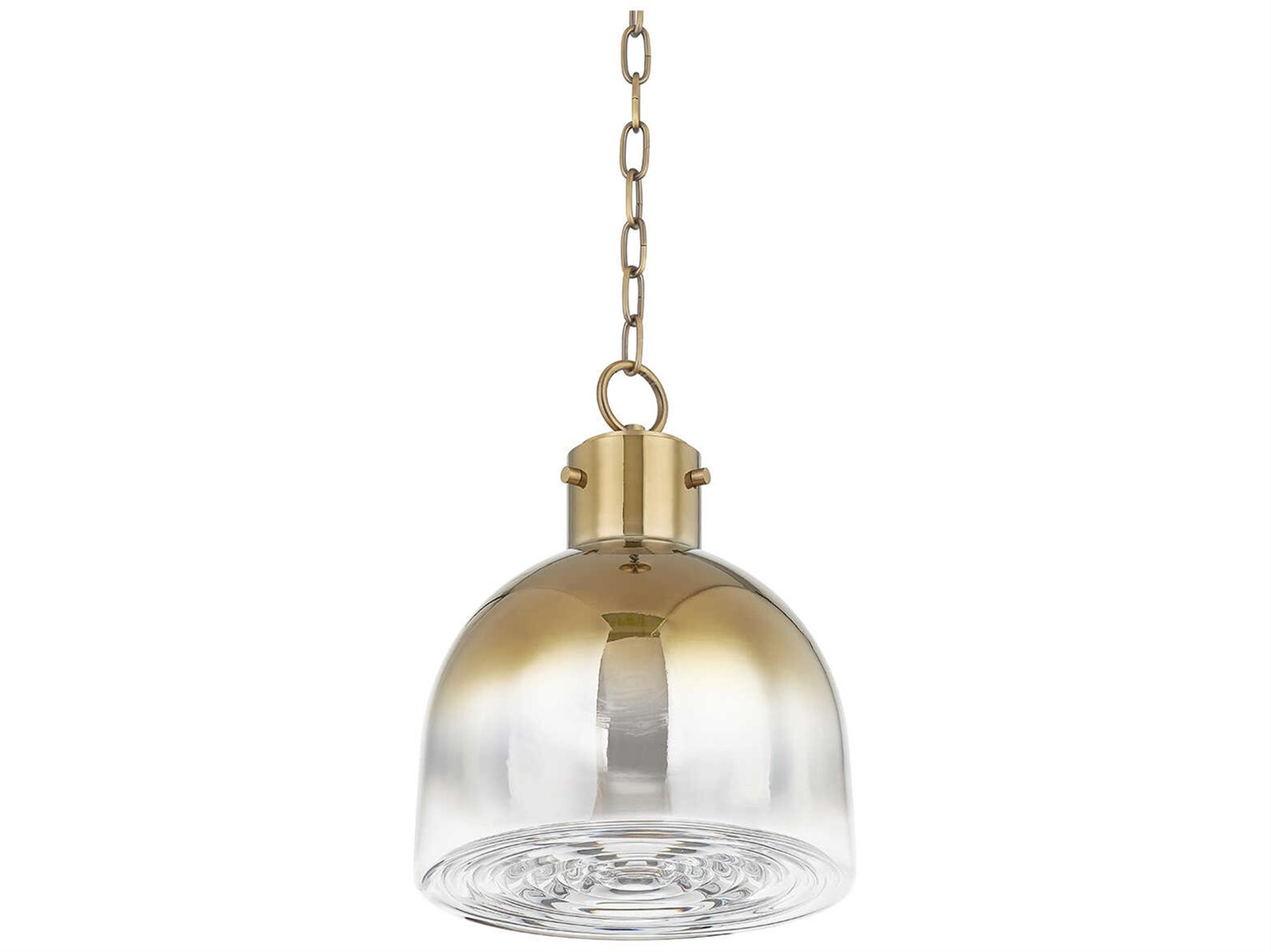Troy Lighting Beryl 1-Light Patina Brass Glass Pendant