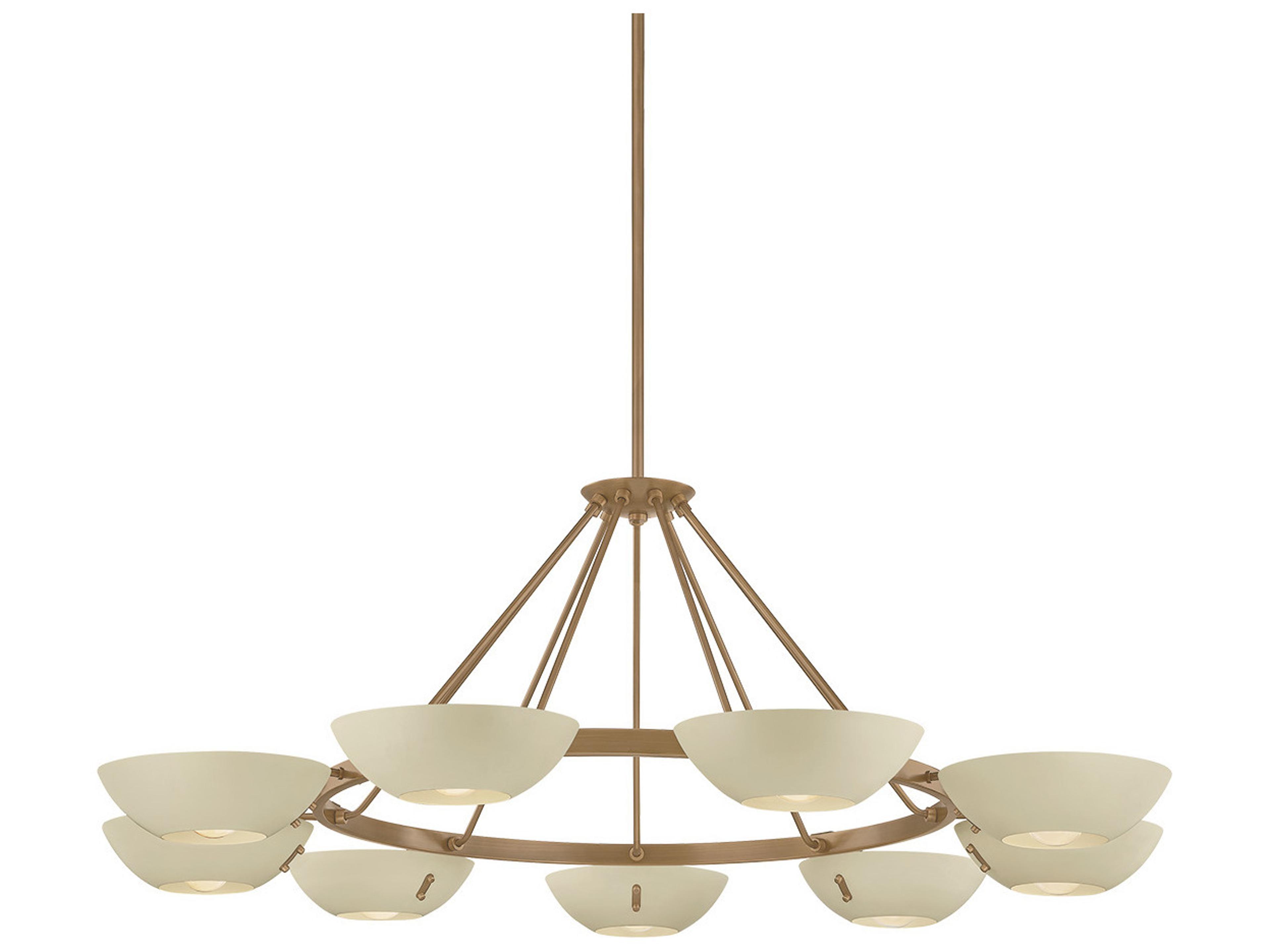Troy Lighting Alturas 9-Light Patina Brass Soft Sand Round Chandelier