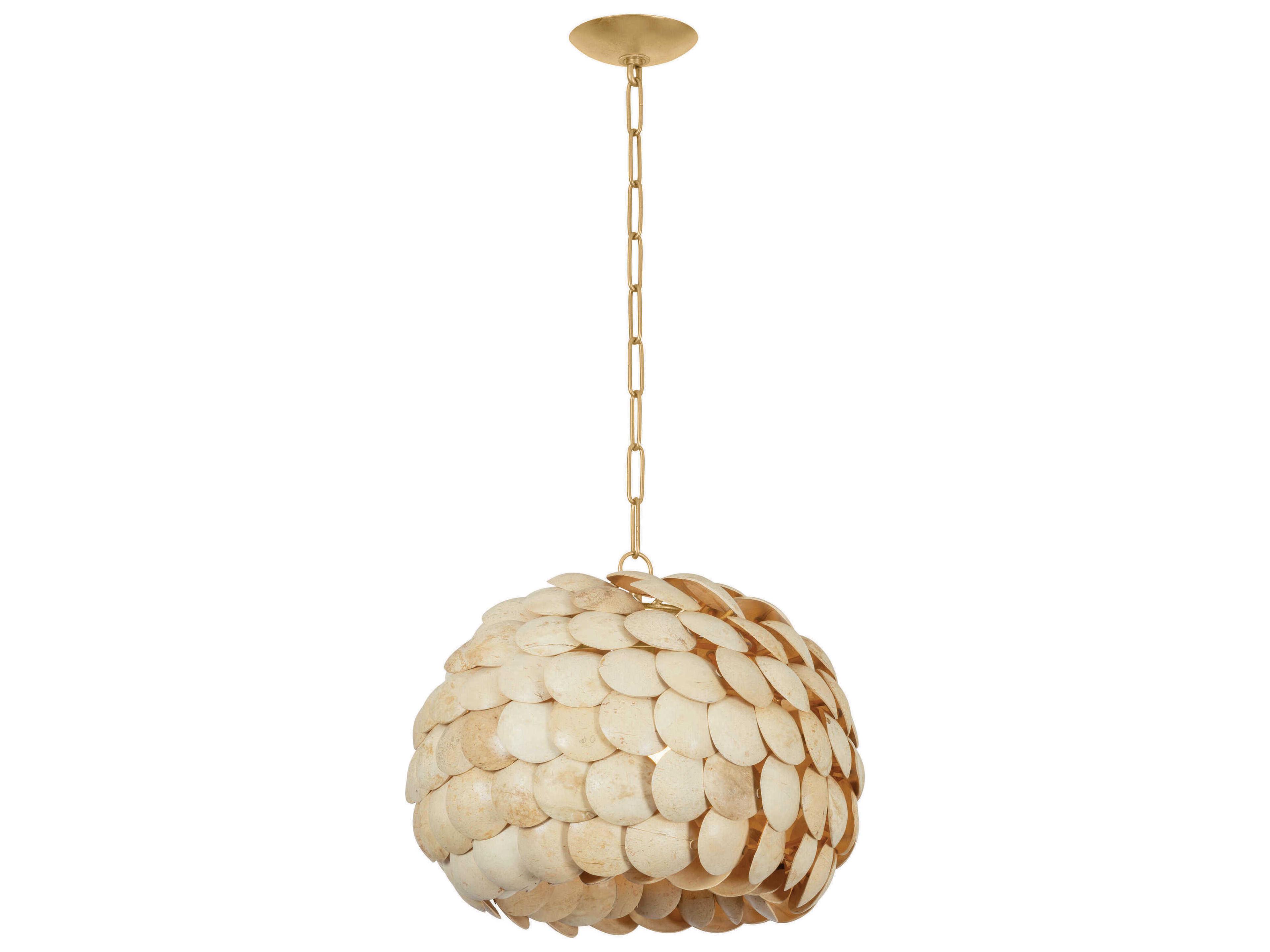 Edric 1-Light Vintage Gold Leaf Pendant