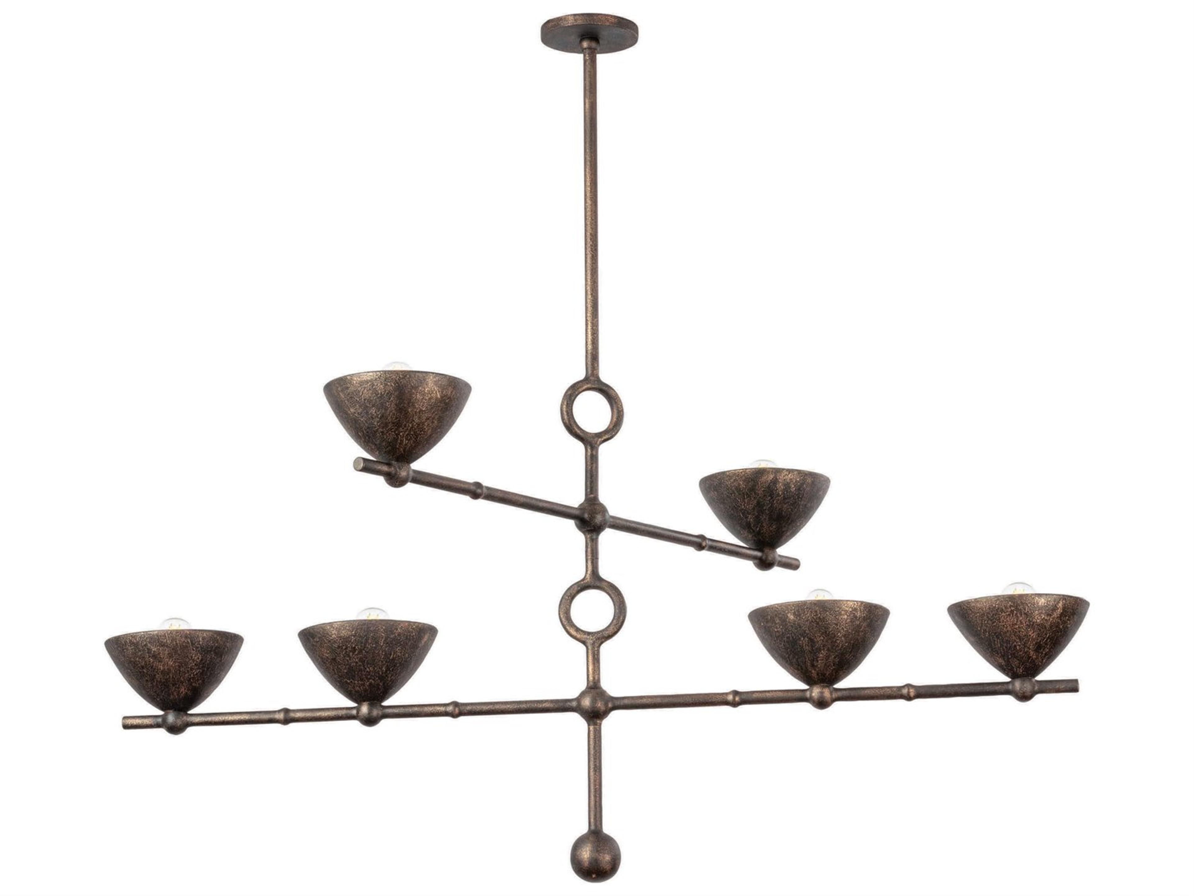 Troy Lighting Vishal 6-Light Black Patina Gold Chandelier