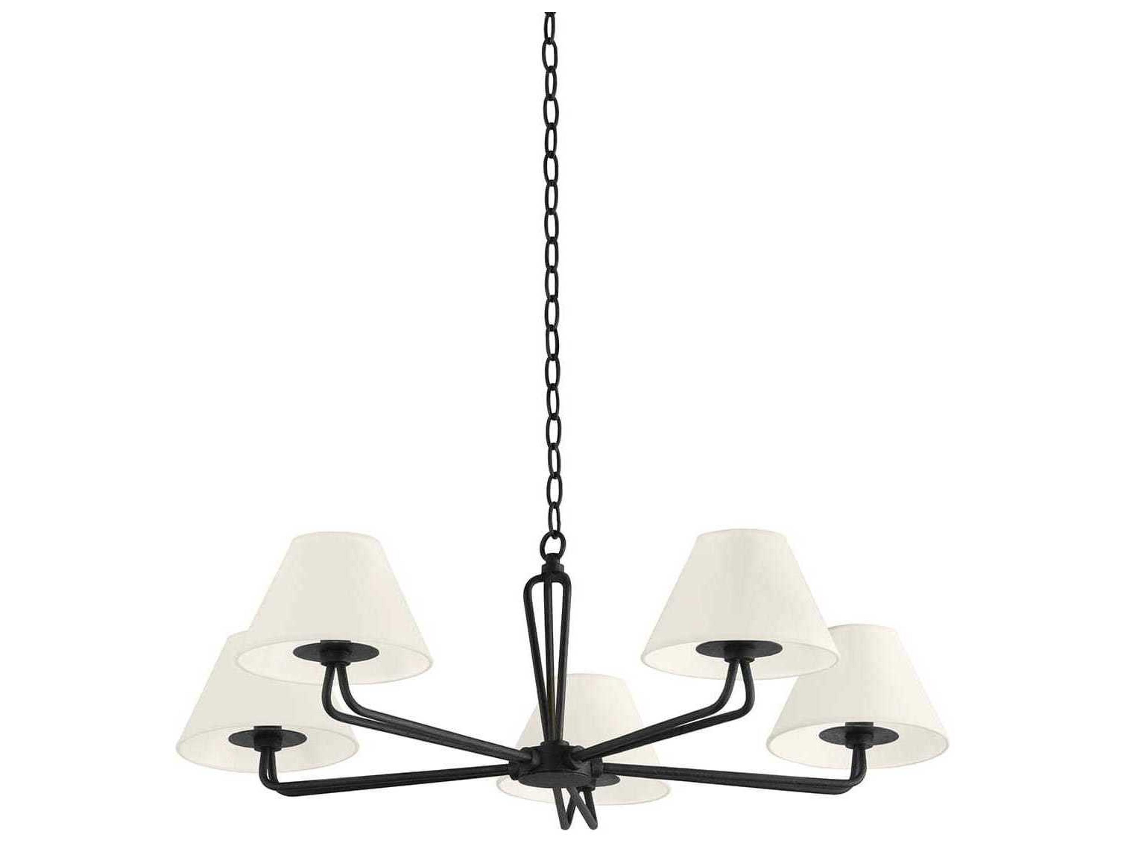 Troy Lighting Ozias 5-Light Black Candelabra Empire Chandelier