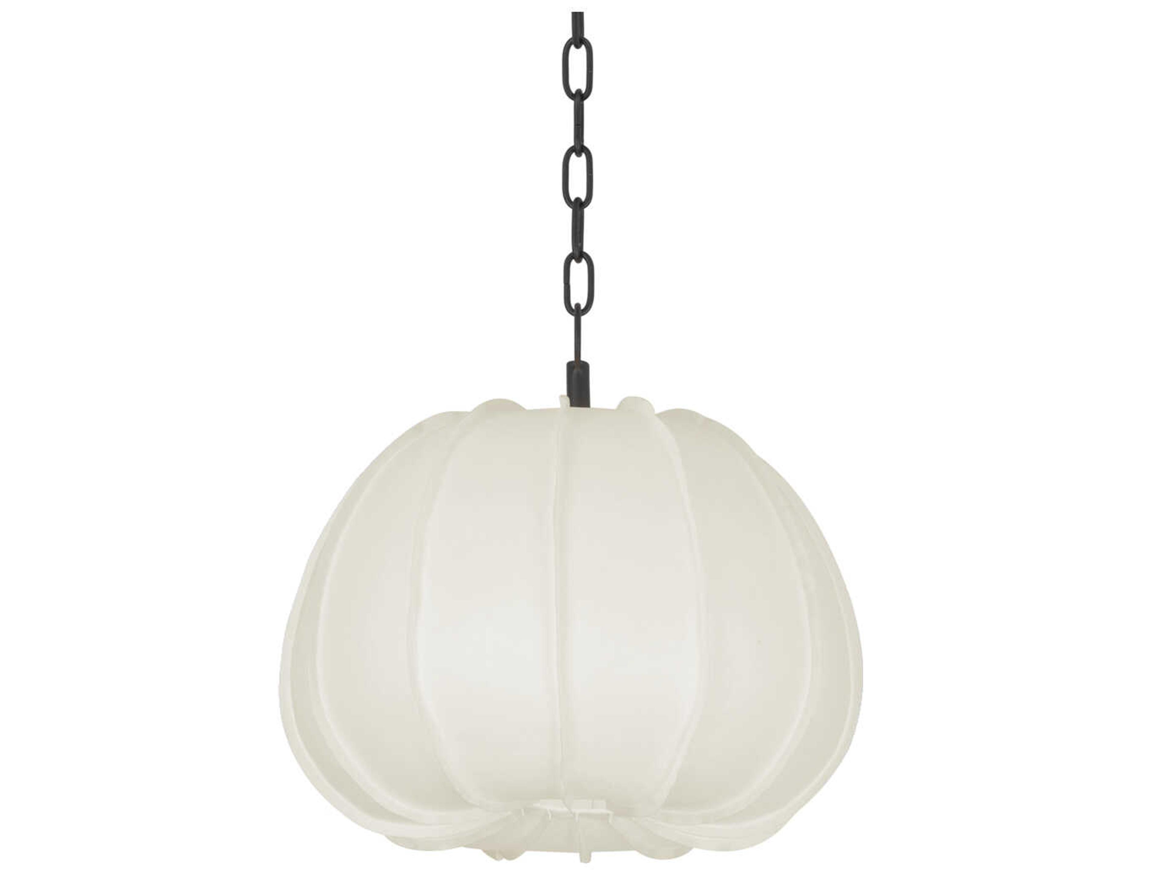 Troy Lighting Bayu 1-Light Forged Iron White Round Pendant