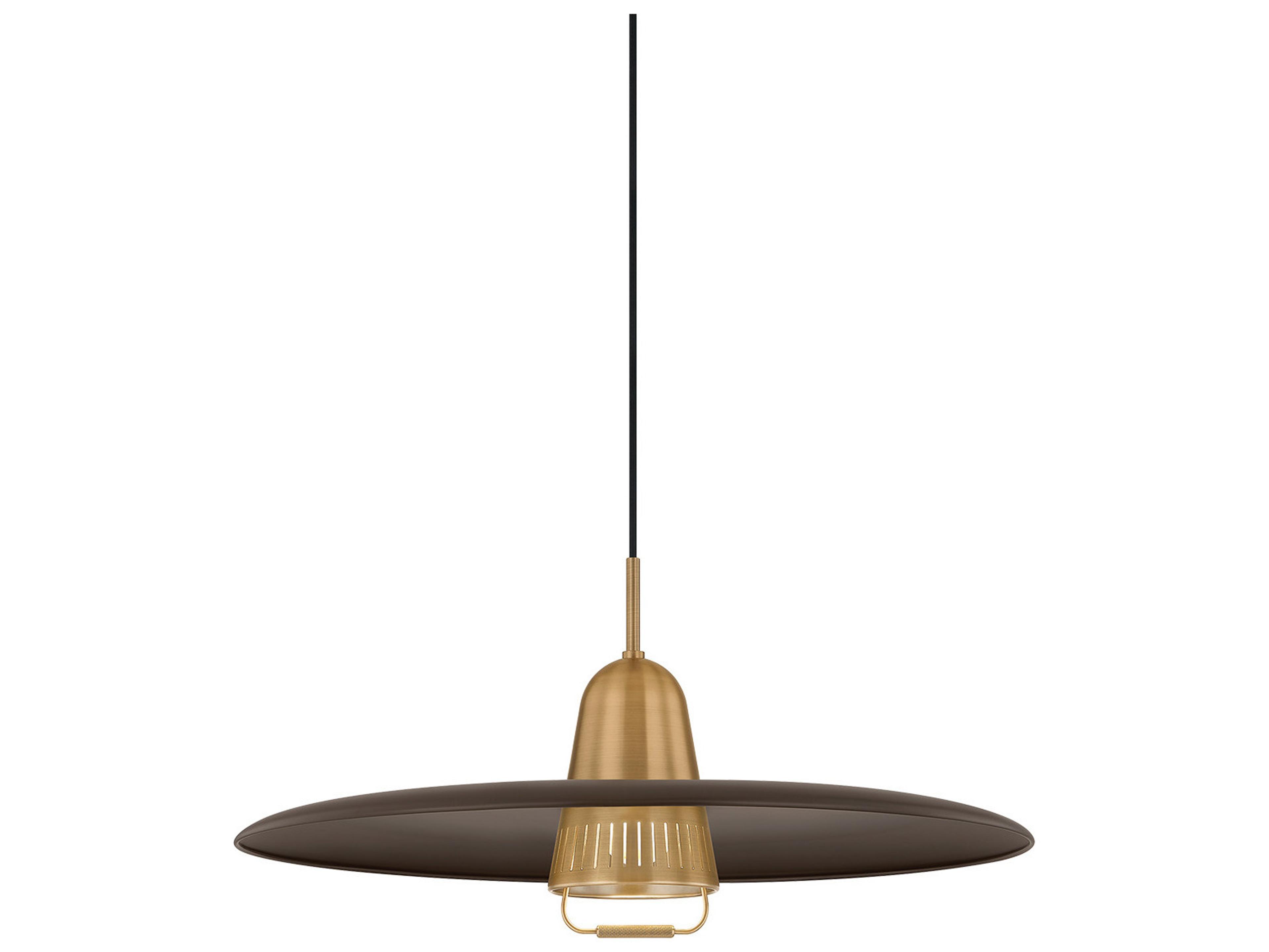 Troy Lighting Pacific Gilroy 1-Light Patina Brass Bronze Round Pendant