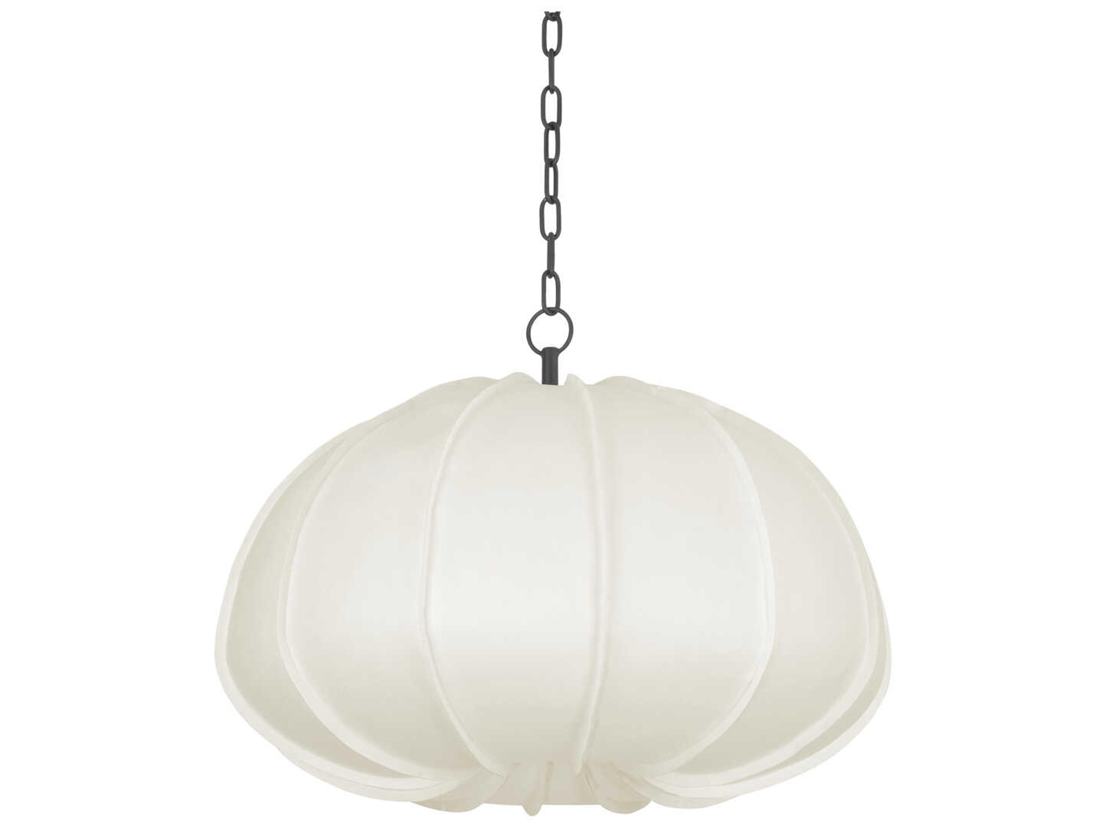Troy Lighting Bayu 1-Light Forged Iron White Round Pendant