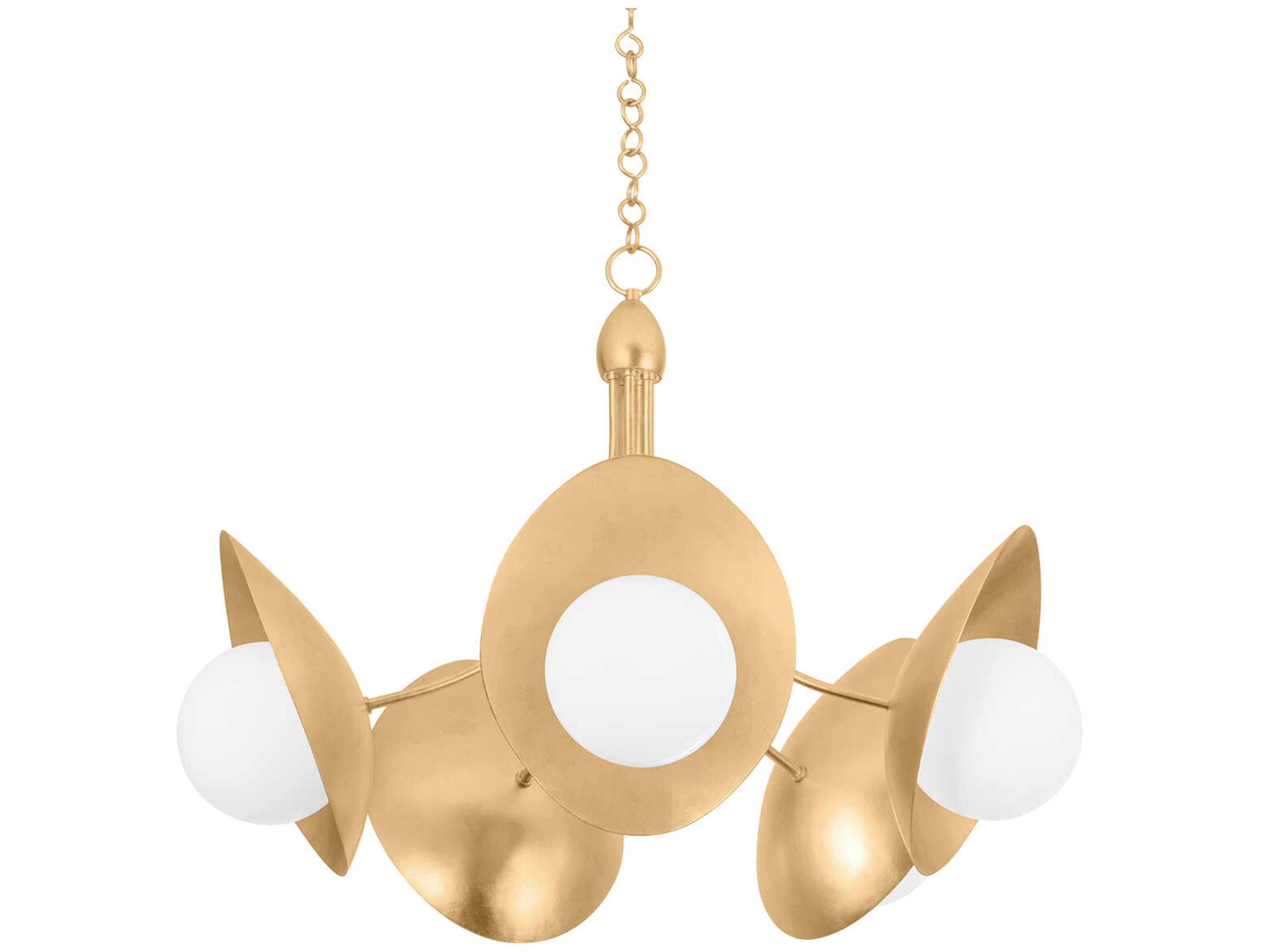 Olson 5-Light Vintage Gold Leaf Globe Chandelier