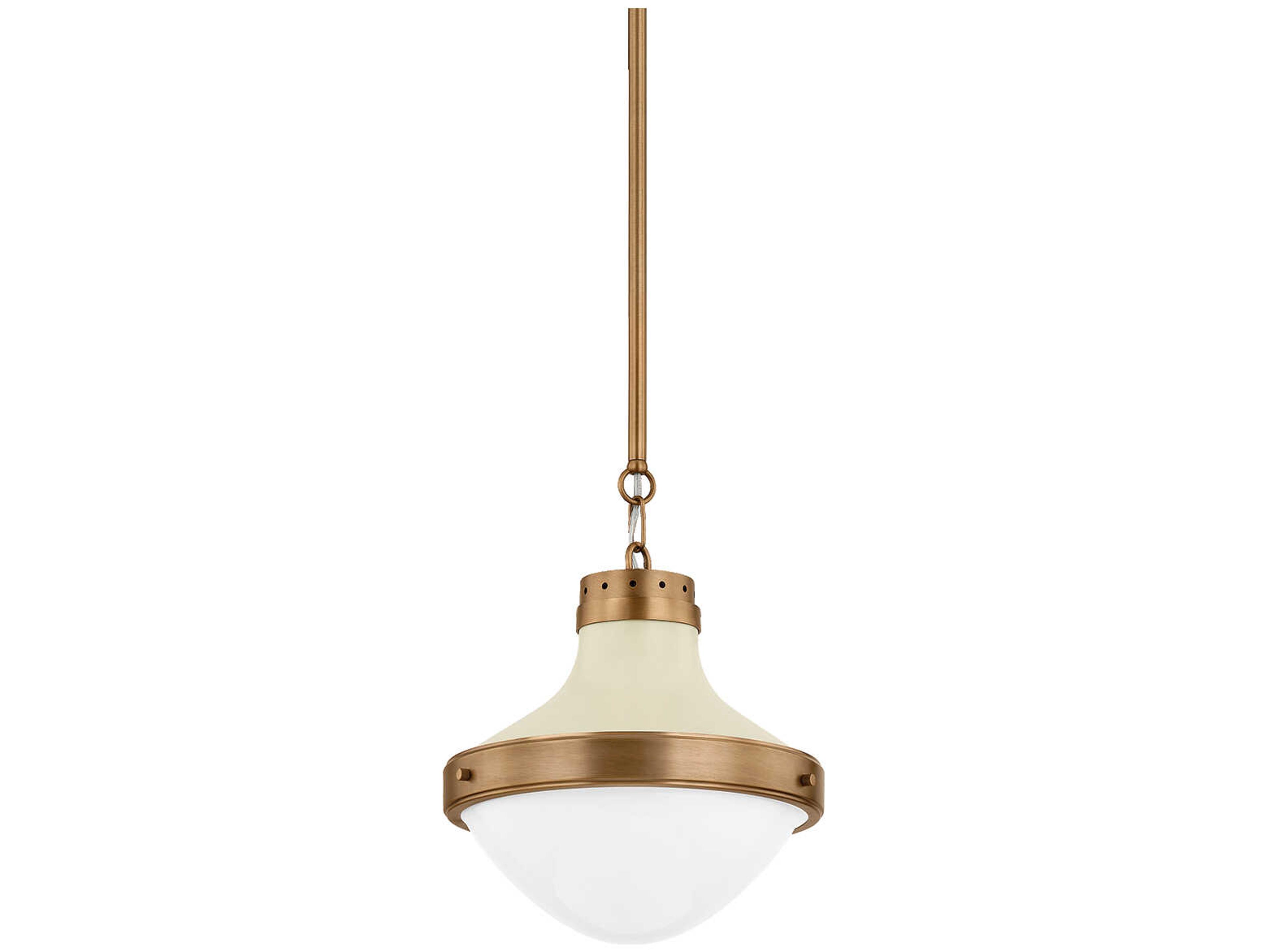 Troy Lighting Maxton 1-Light Patina Brass Soft Sand Bowl Pendant