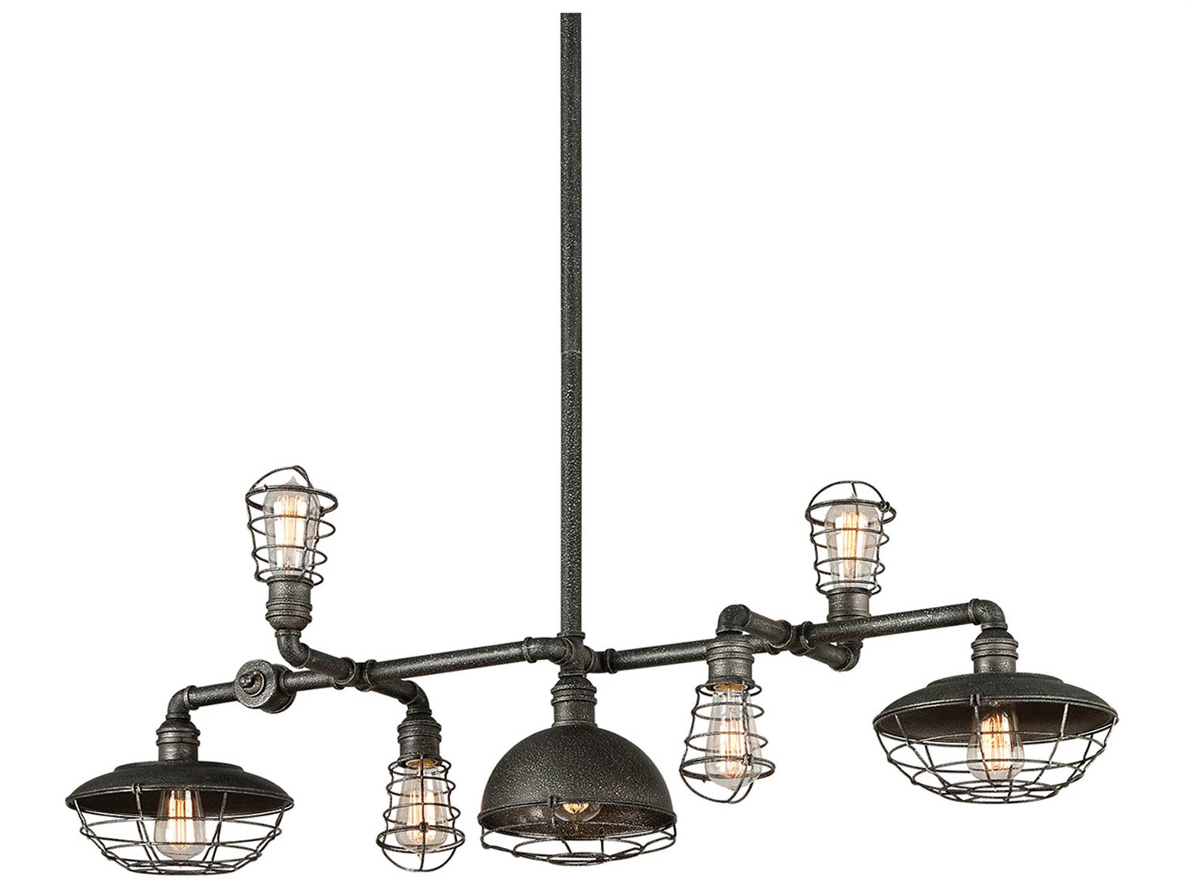 Troy Lighting Conduit 7-Light Aged Pewter Island Pendant