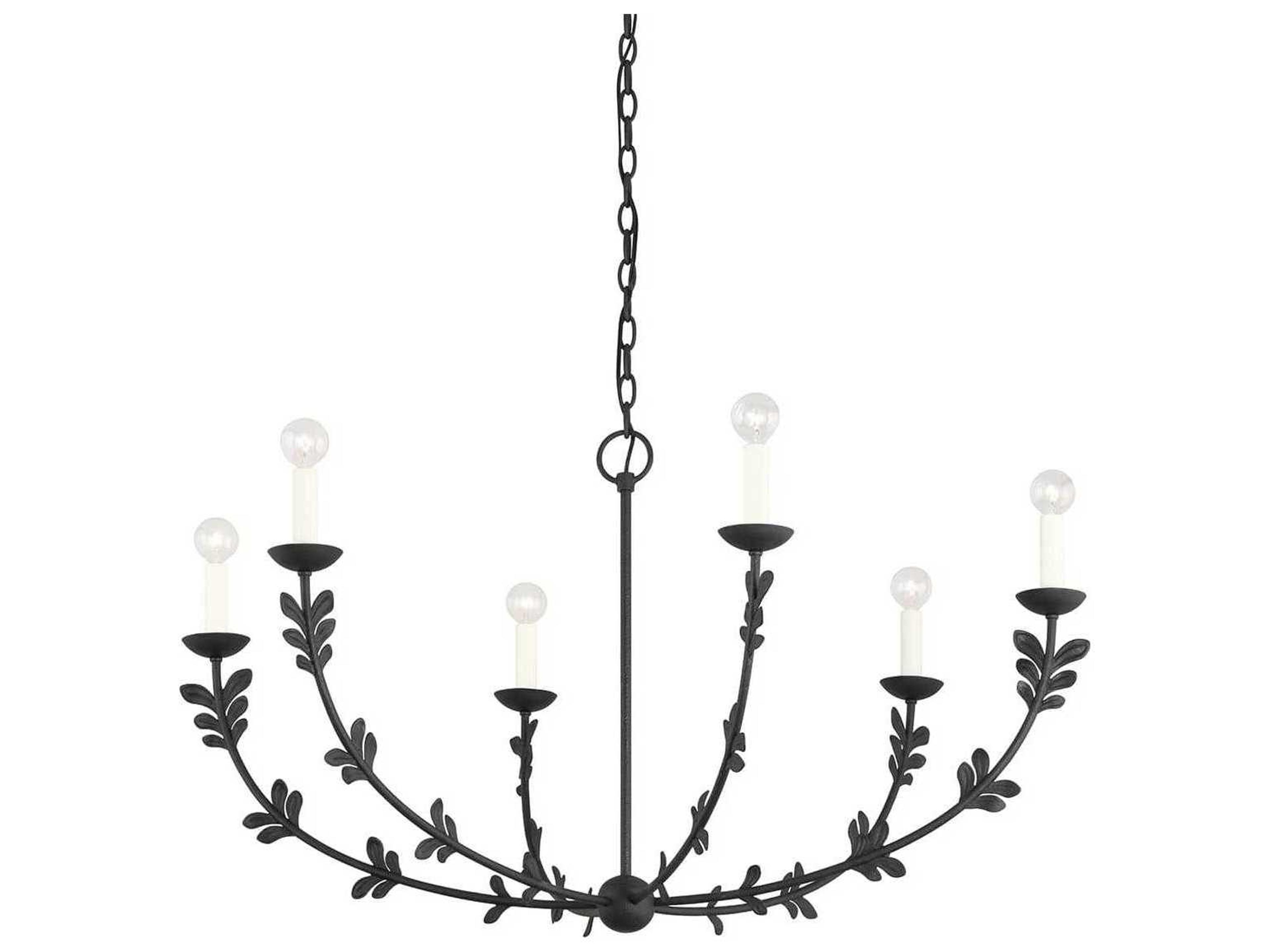 Troy Lighting Florian 6-Light Black Candelabra Chandelier